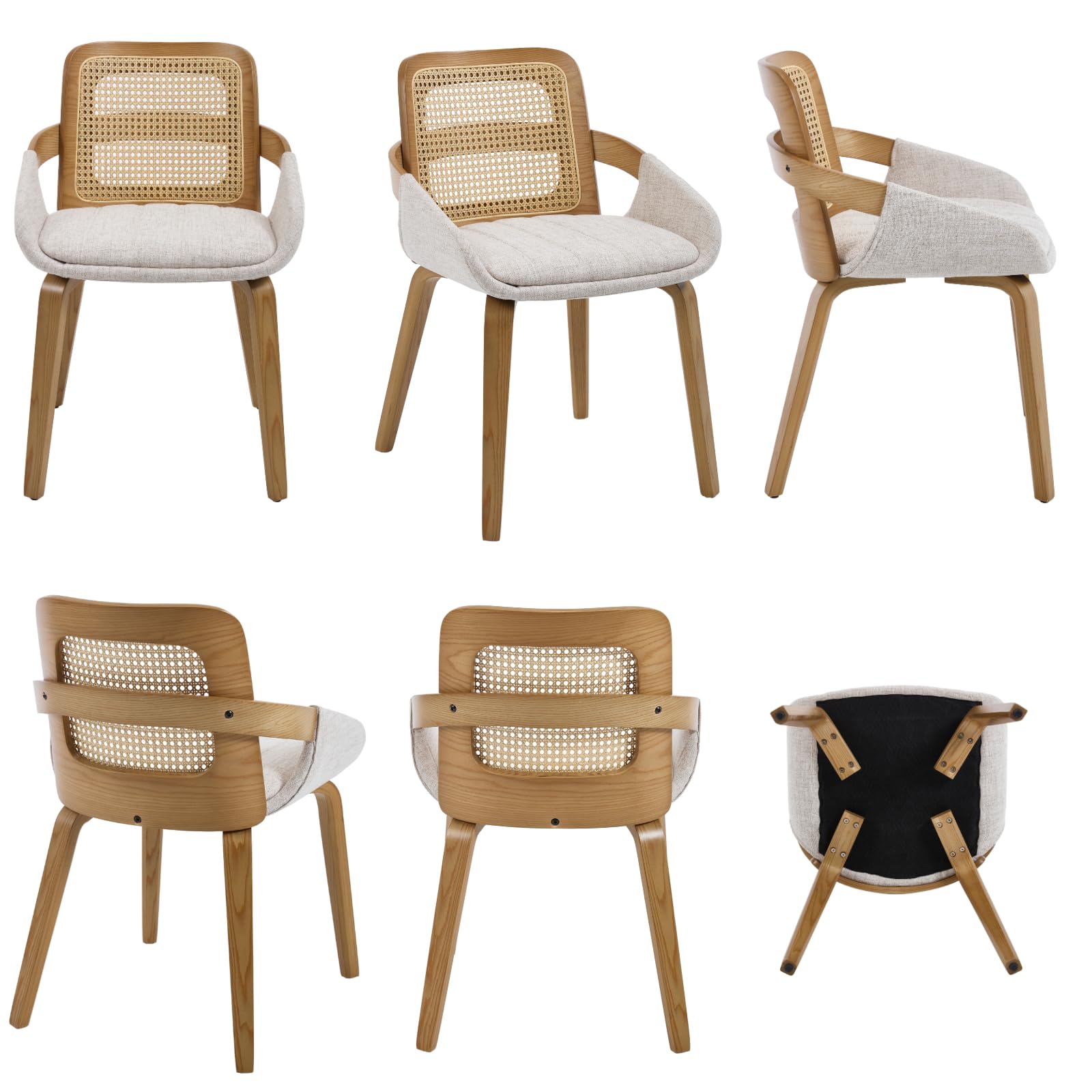 Rattan Cane Dining Chairs Set of 2 - 61343DC