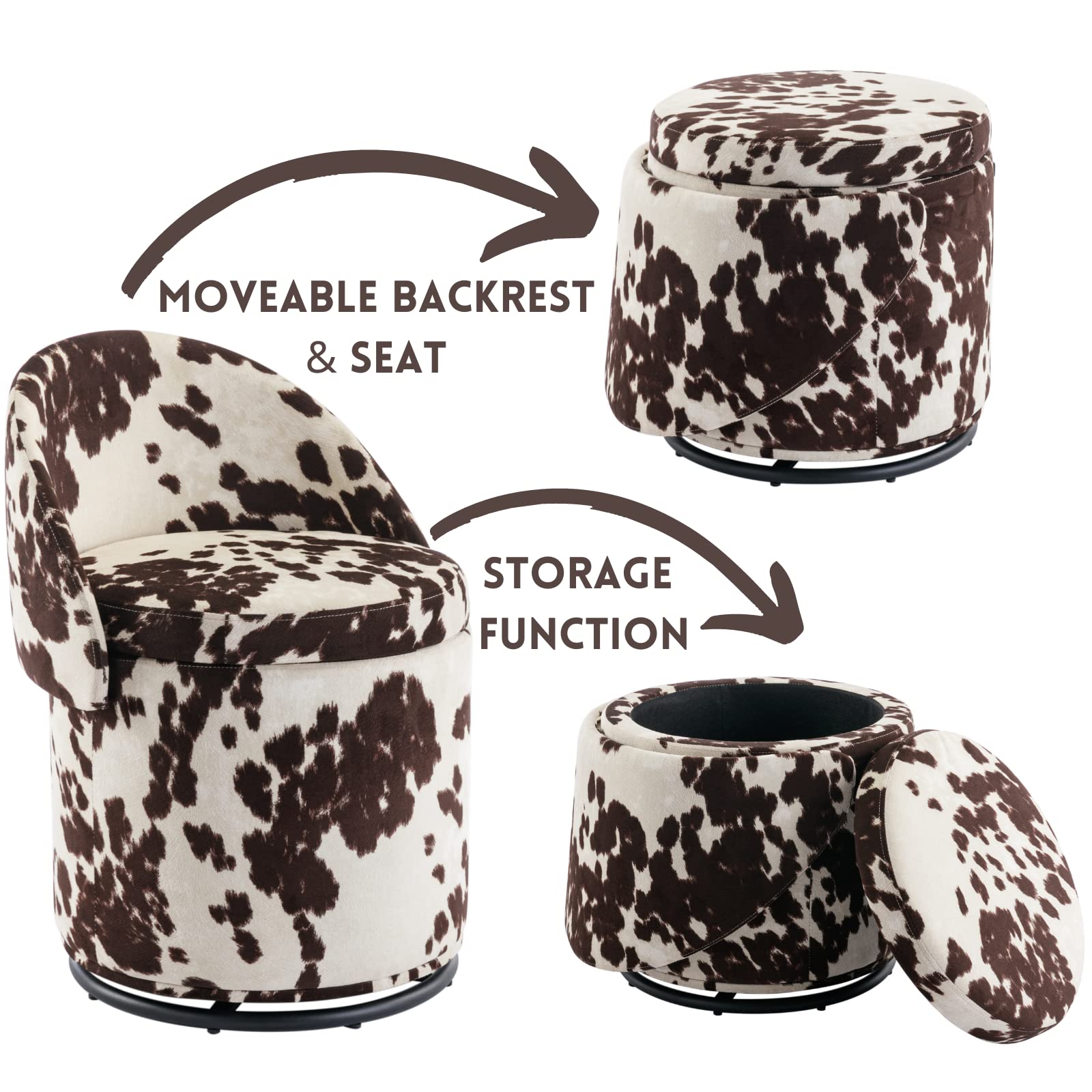ROCITY Modern Swivel Ottoman - 2307OT