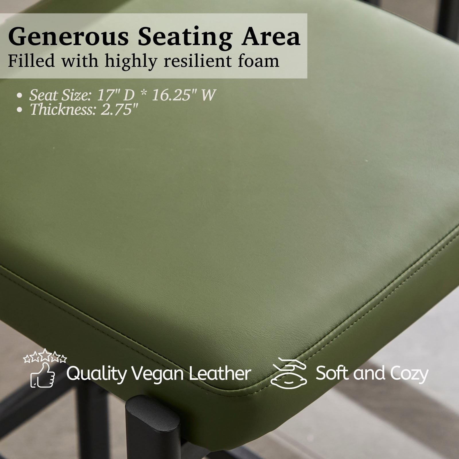 VESCASA 26"H Leather Counter Stools stools  Set of 2 - 24807CS