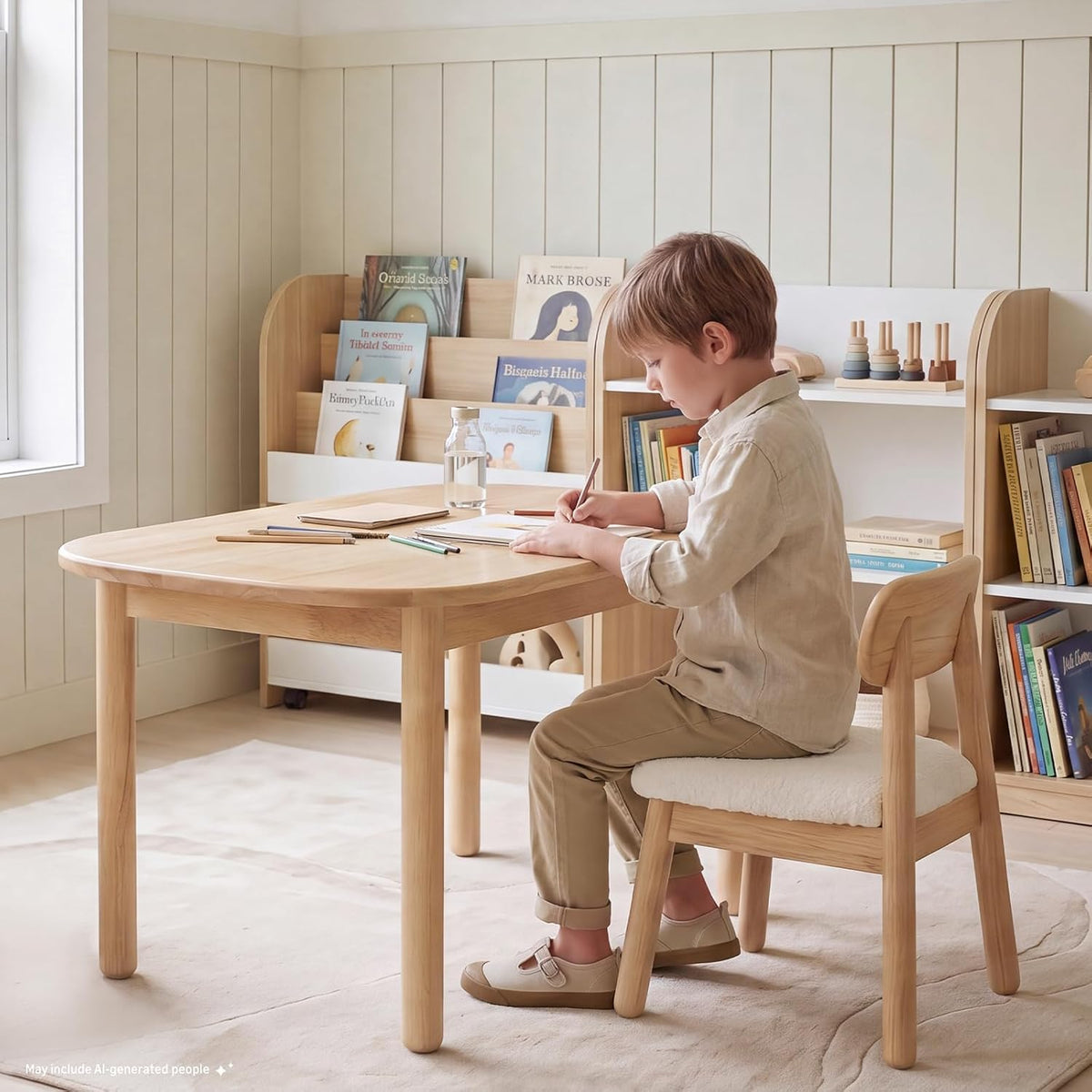 36" Solid Rubberwood Kids Activity Table