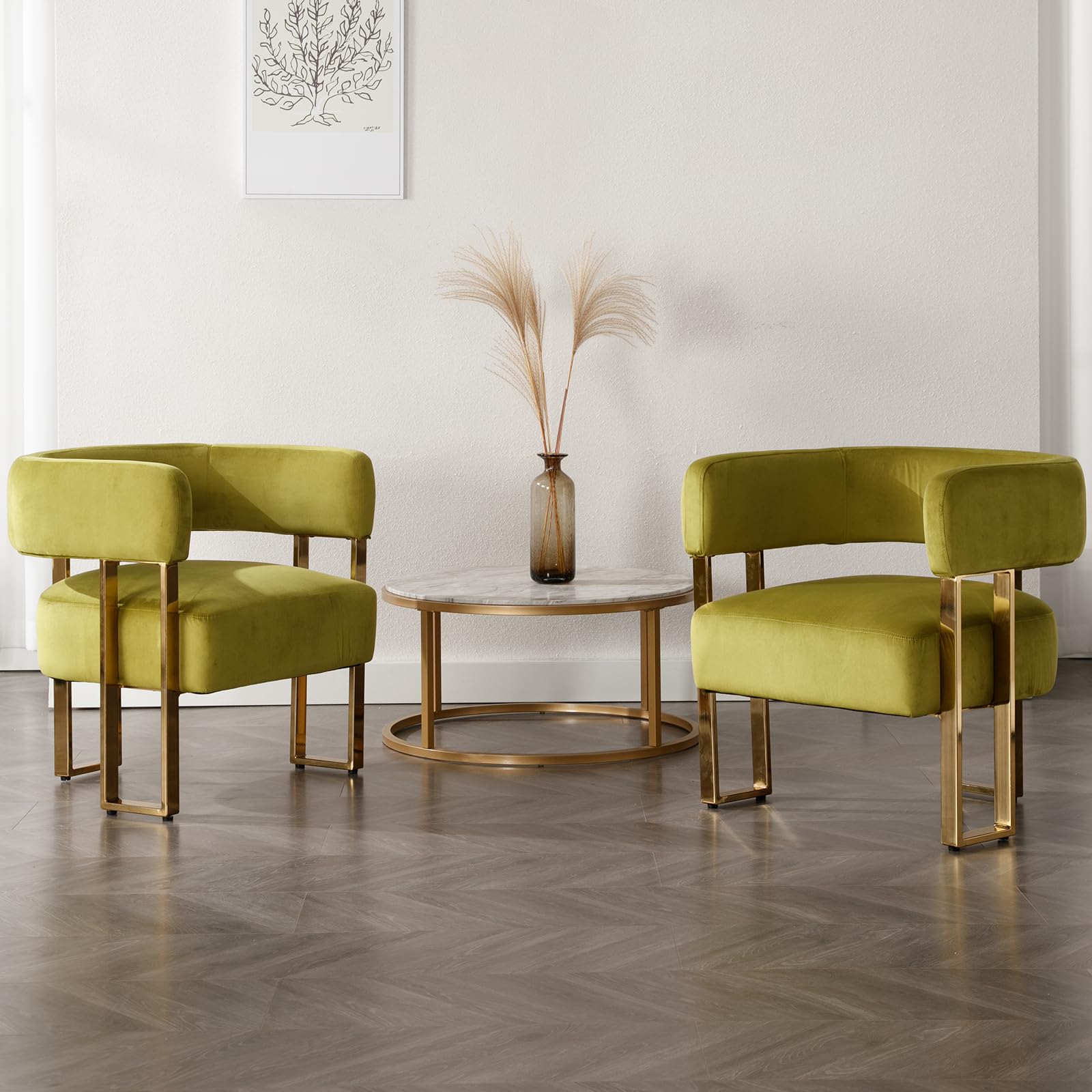 ZH4YOU Accent Chairs with Gold Metal Legs 1 PCS - 72005AC