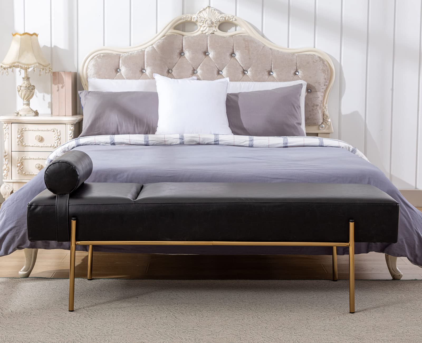 ROCITY 55" White End of Bed Bench - 8256DB