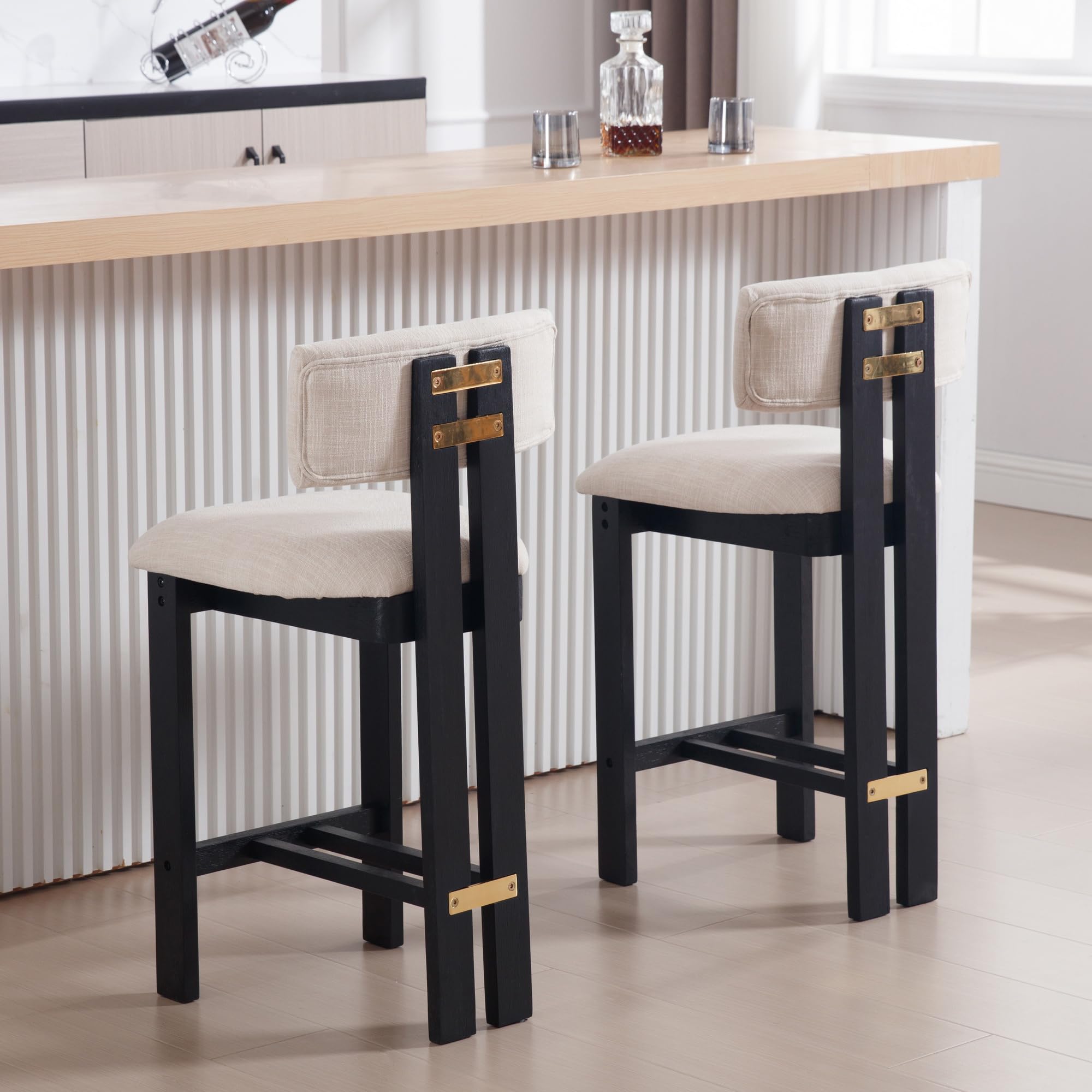 Two stools near kitchen island