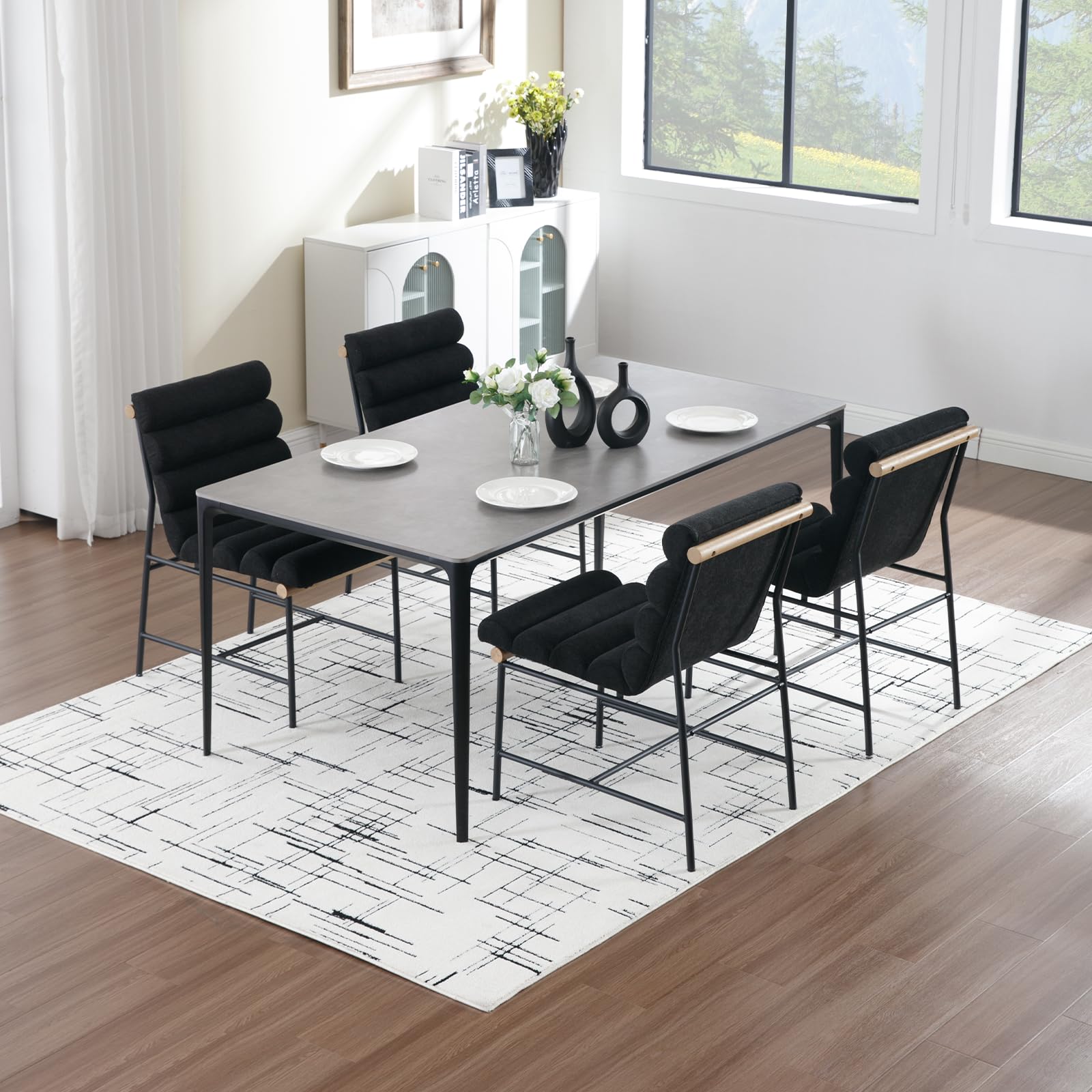 Two chairs and table arrangement in dining room