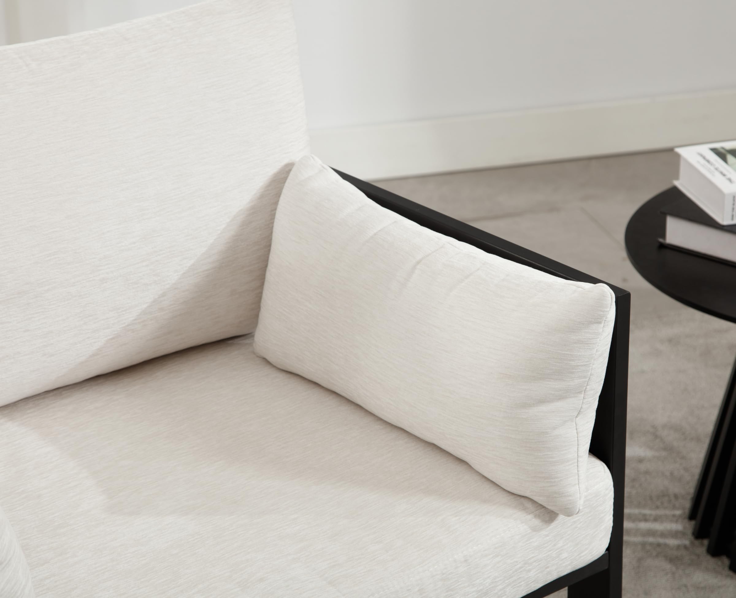 EALSON Modern Fabric White Sofa 1 PCS - 2010SF