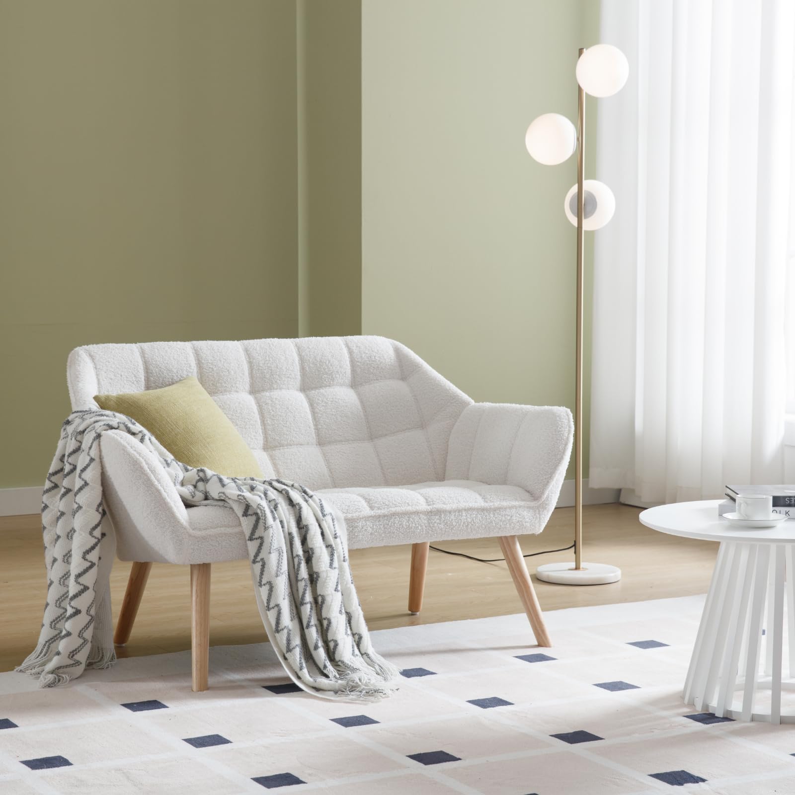 ROCITY 48" Modern Velvet Small Loveseat Sofa - 8904AC