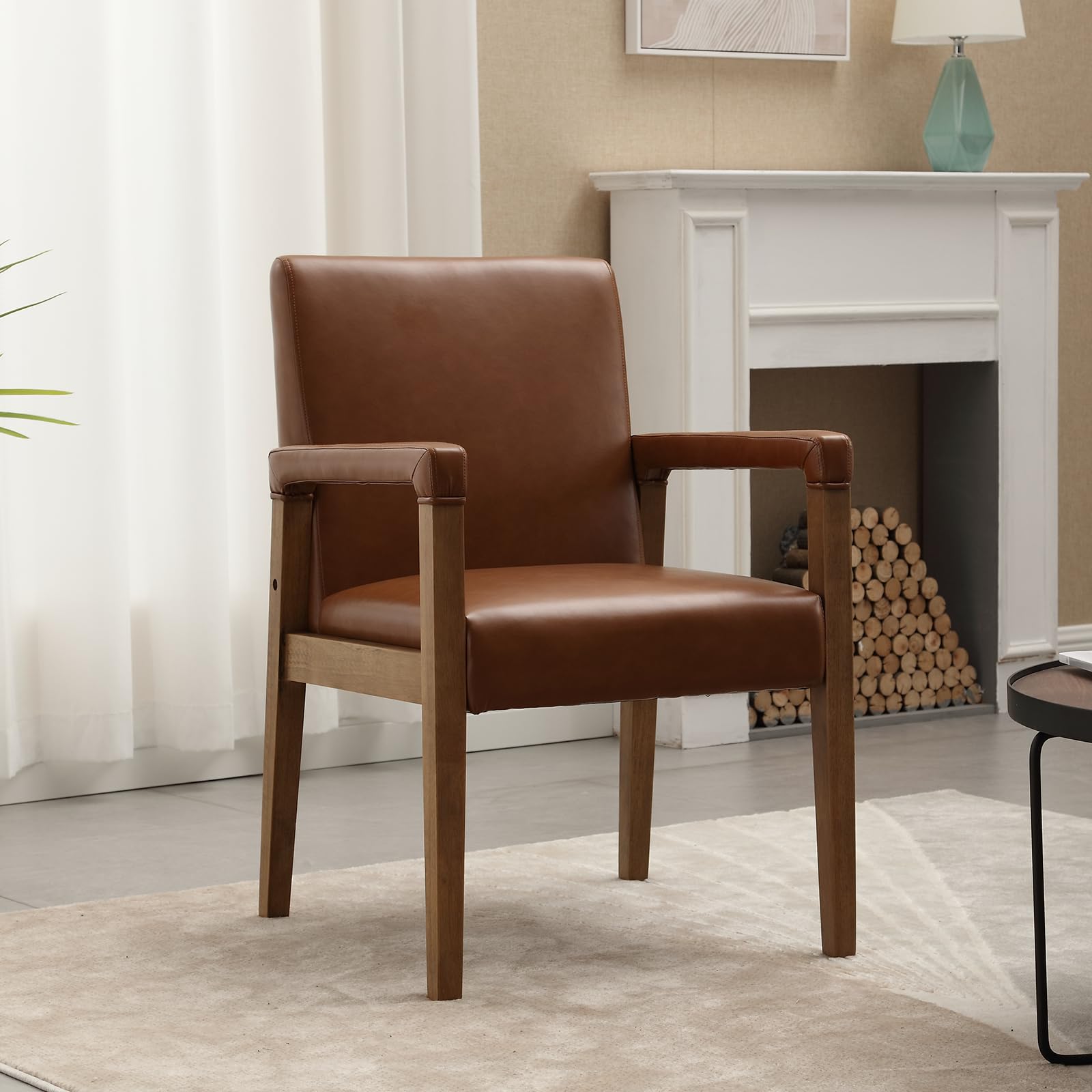 Janoray Mid Century Faux Leather  Dining Chairs Set of 2 - 1927DC