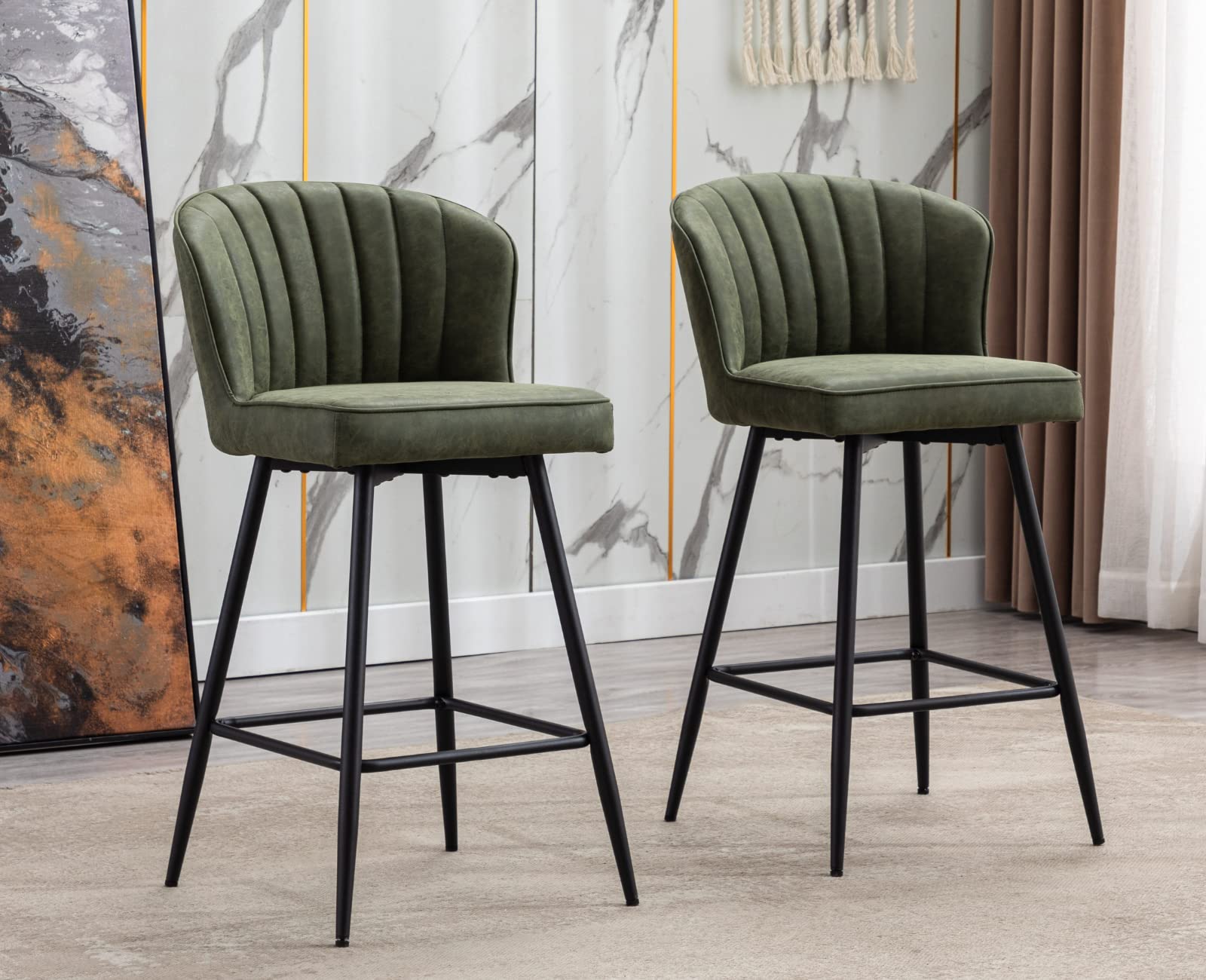 CIMOTA 25.5"H Curved Back Counter Stools Set of 2 - 8684CS