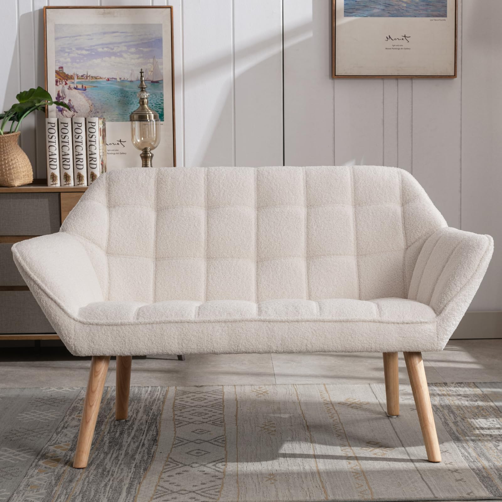 ROCITY 48" Modern Velvet Small Loveseat Sofa - 8904AC