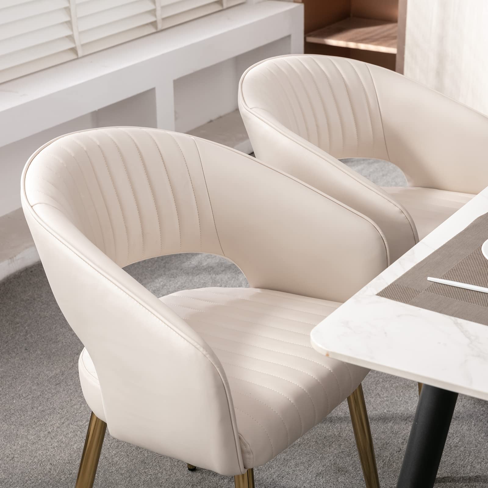 Hollow Back Modern Dining Chairs Set of 2 - 3059DC