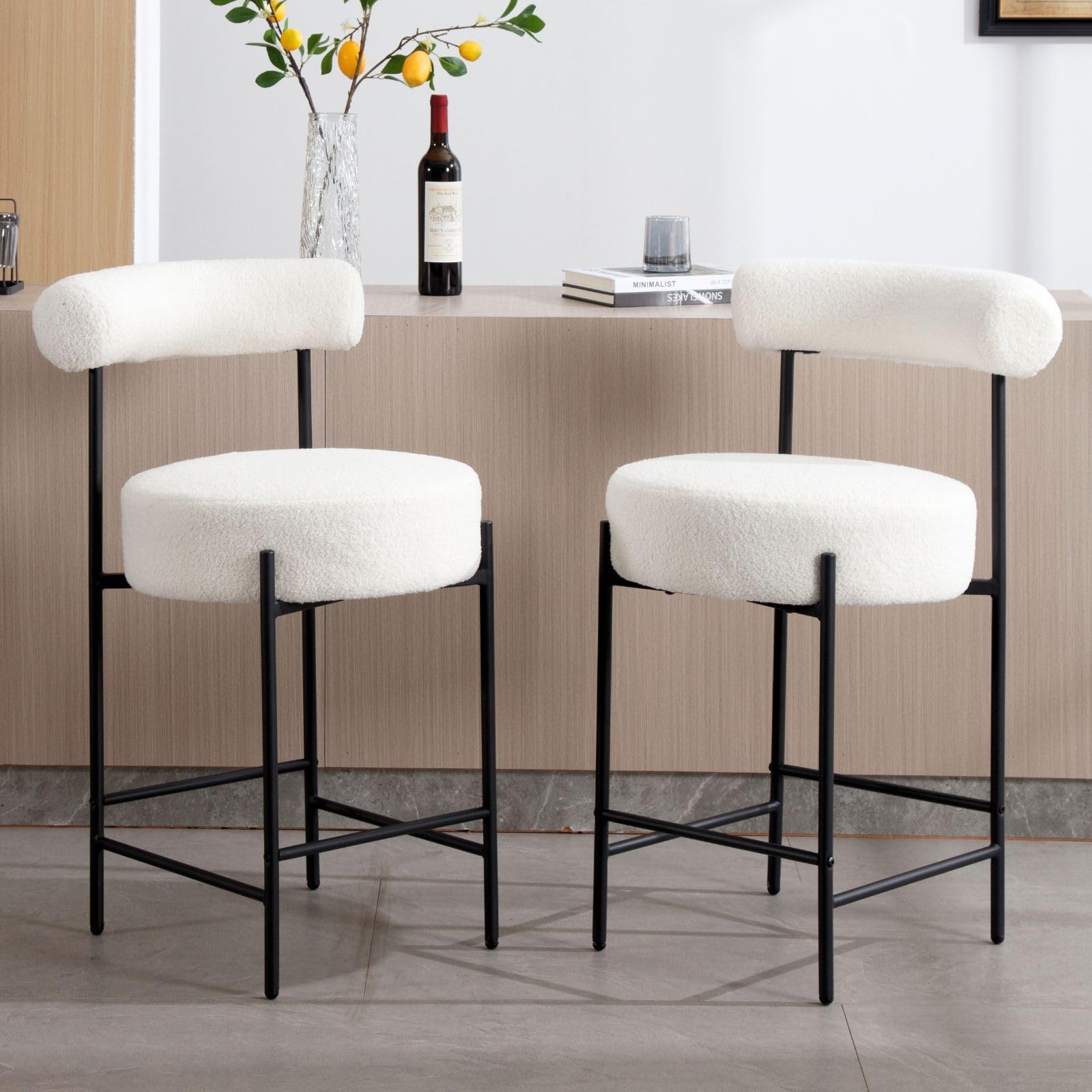 ROCITY 26"H Barrel Counter Stools Set of 2 - 11002CS