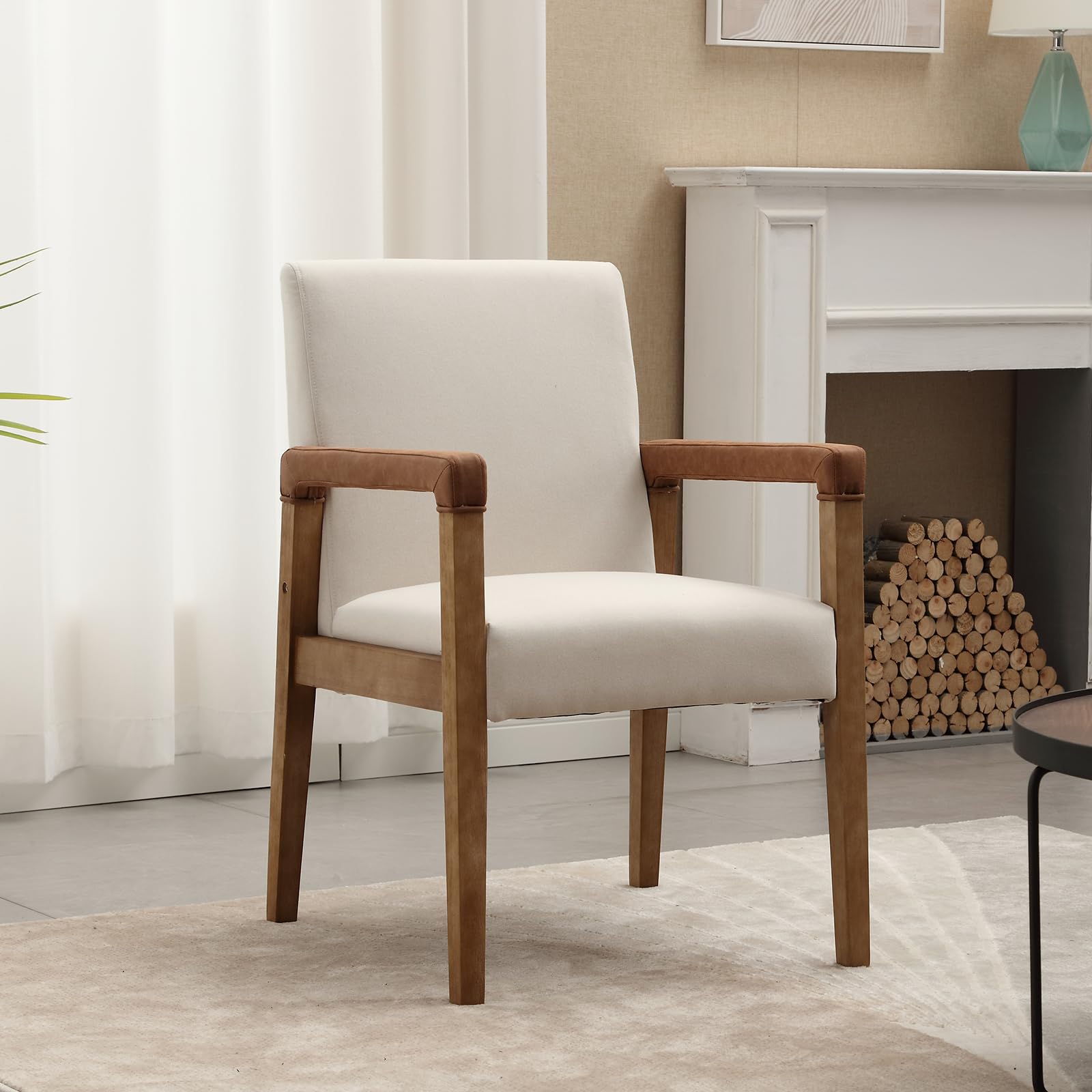 Janoray Mid Century Faux Leather  Dining Chairs Set of 2 - 1927DC