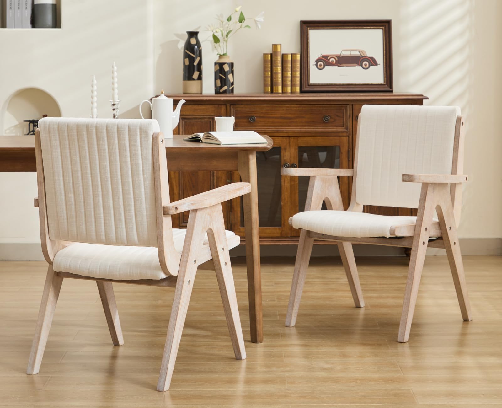 CIMOTA Farmhouse Dining Side Chairs with Arms Set of 2 - 10032