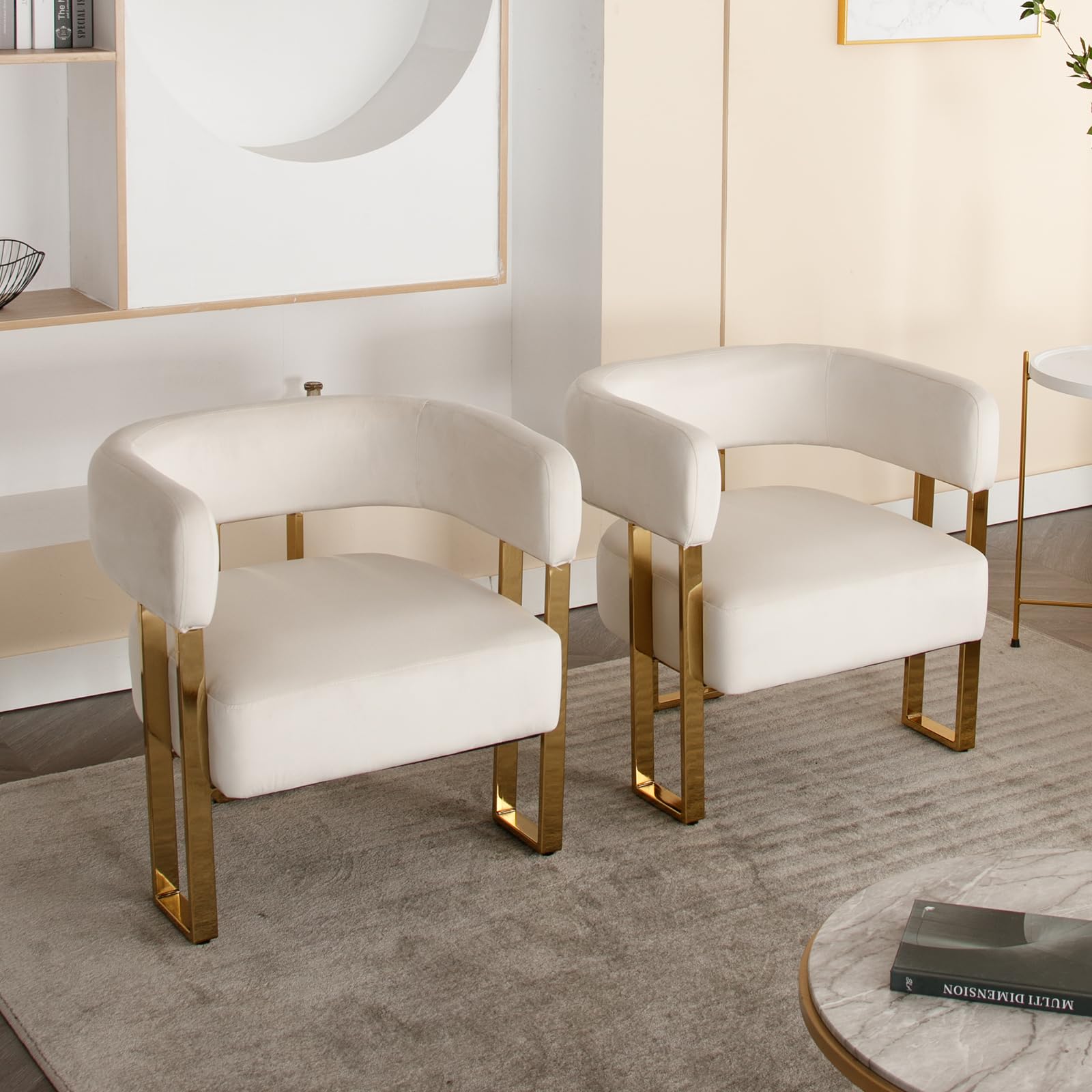 ZH4YOU Accent Chairs with Gold Metal Legs 1 PCS - 72005AC