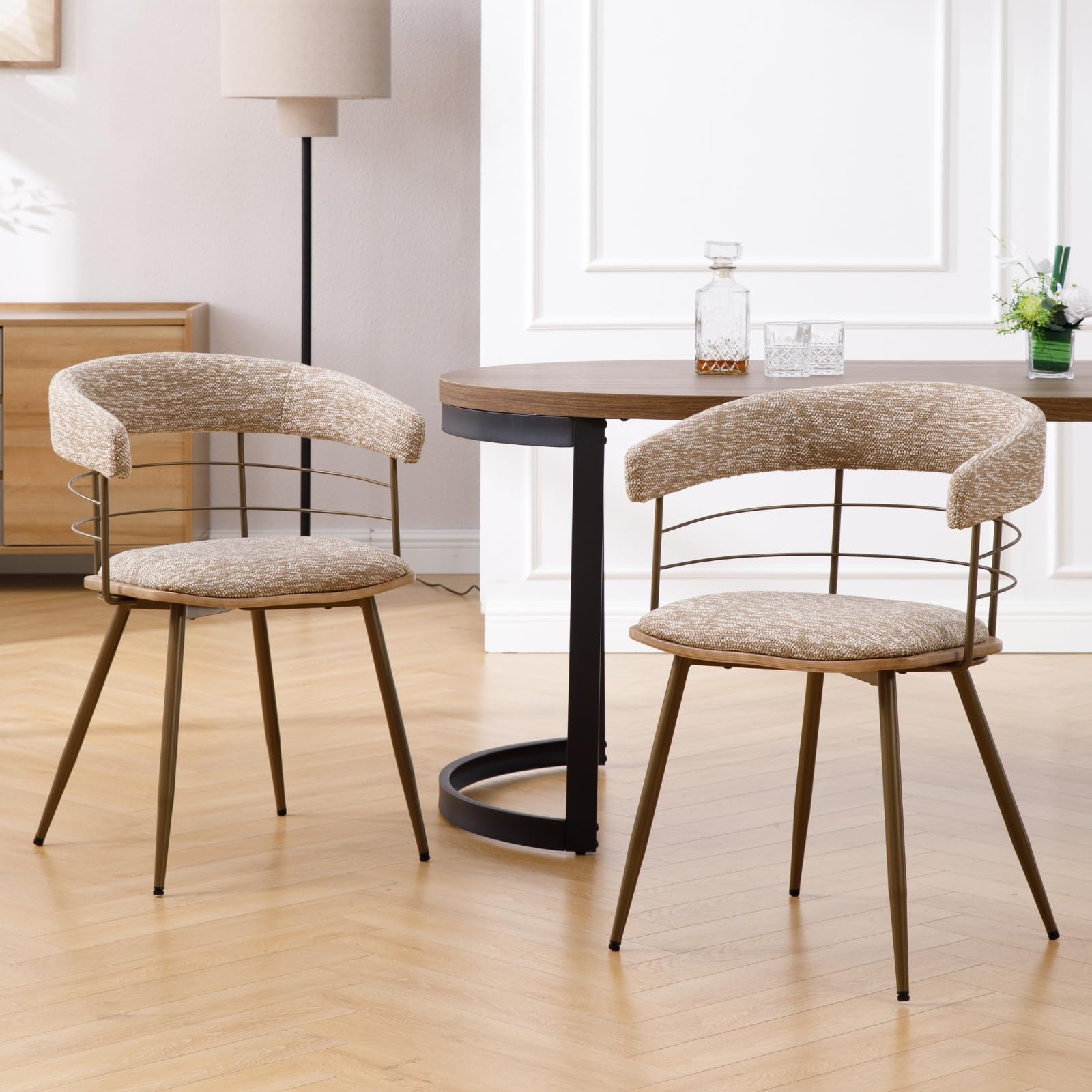 ROCITY Bronze Metal Legs Dining Chairs Set of 2 - 6366DC