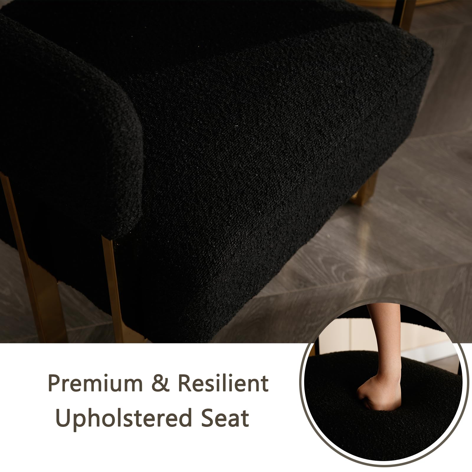 ZH4YOU Accent Chairs with Gold Metal Legs 1 PCS - 72005AC