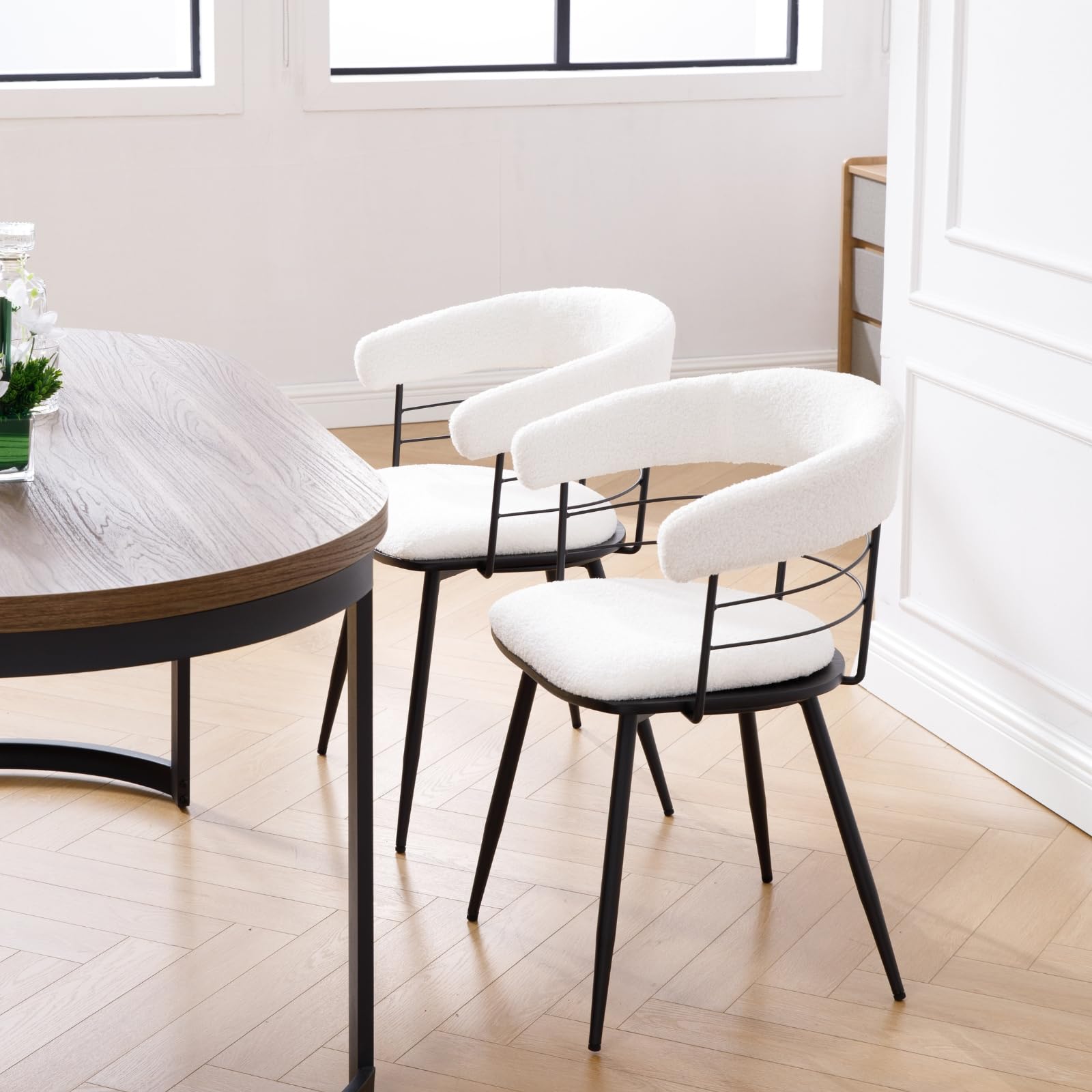 ROCITY Bronze Metal Legs Dining Chairs Set of 2 - 6366DC
