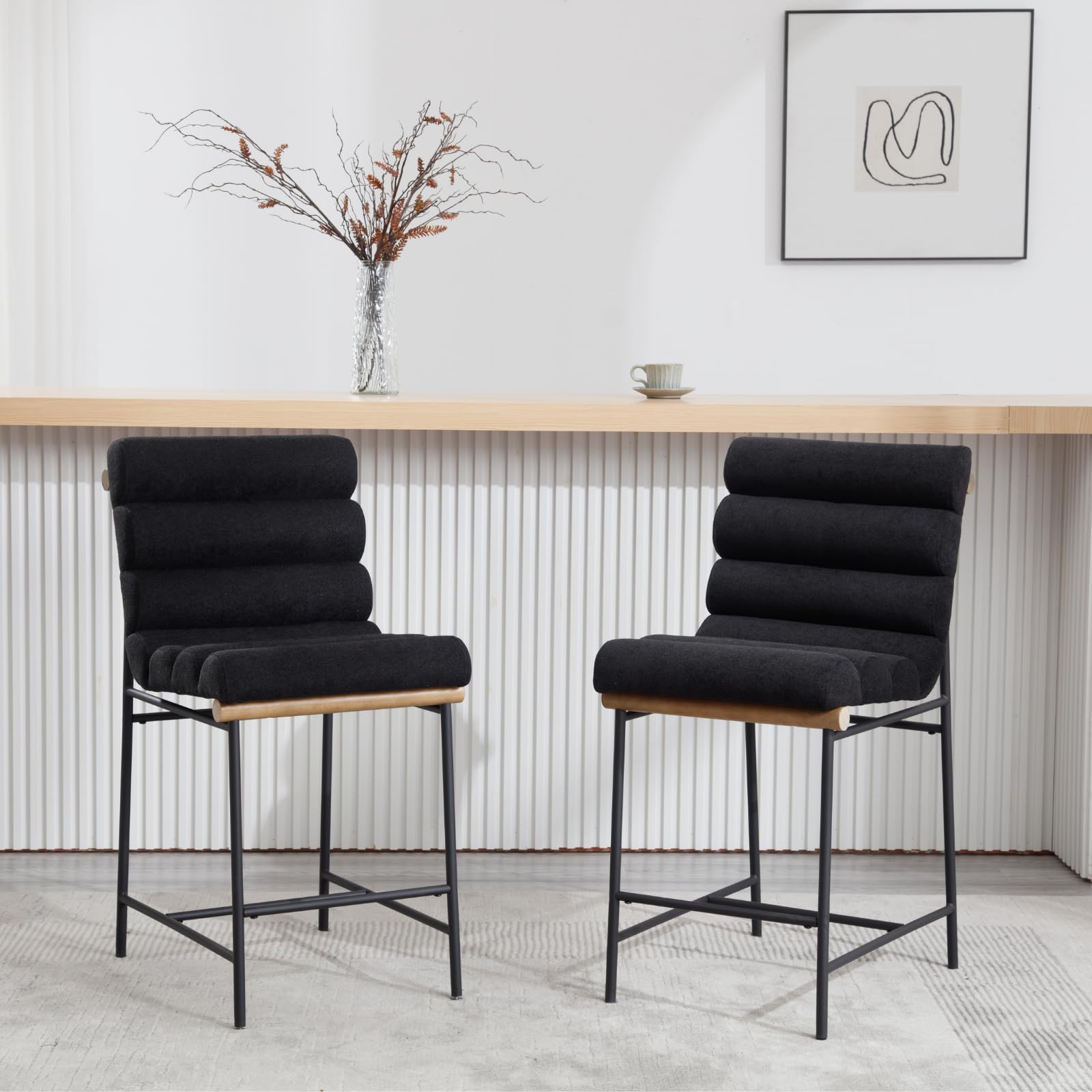 ROCITY 25”H Armless Upholstered Counter Stools Set of 2 - 5793CS