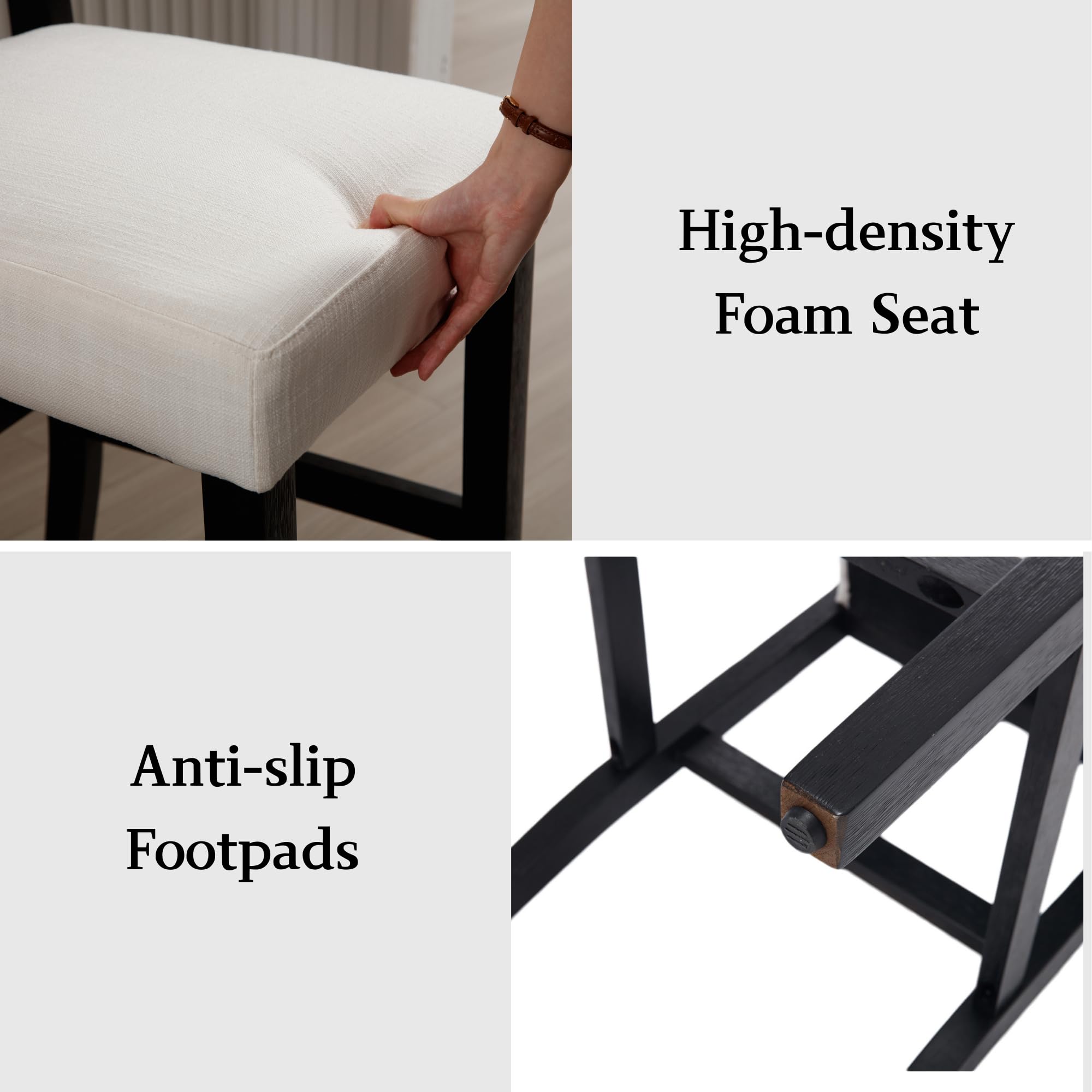 Janoray Farmhouse Upholstered Counter Stools Set of 2 - 57472CS