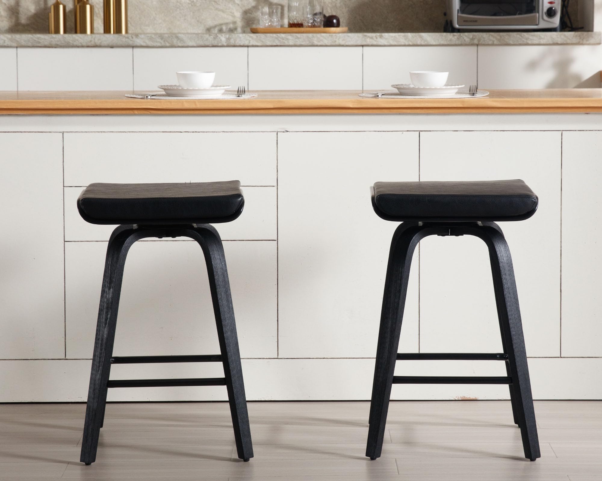 VESCASA 26" Backless Swivel Counter Stools Set of 2 - 1710CS