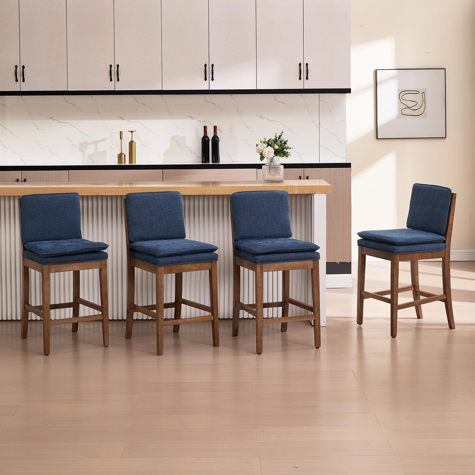 Janoray 26” Removable Double Cushion Counter Height Bar Stools Set of 2 - 5825CS