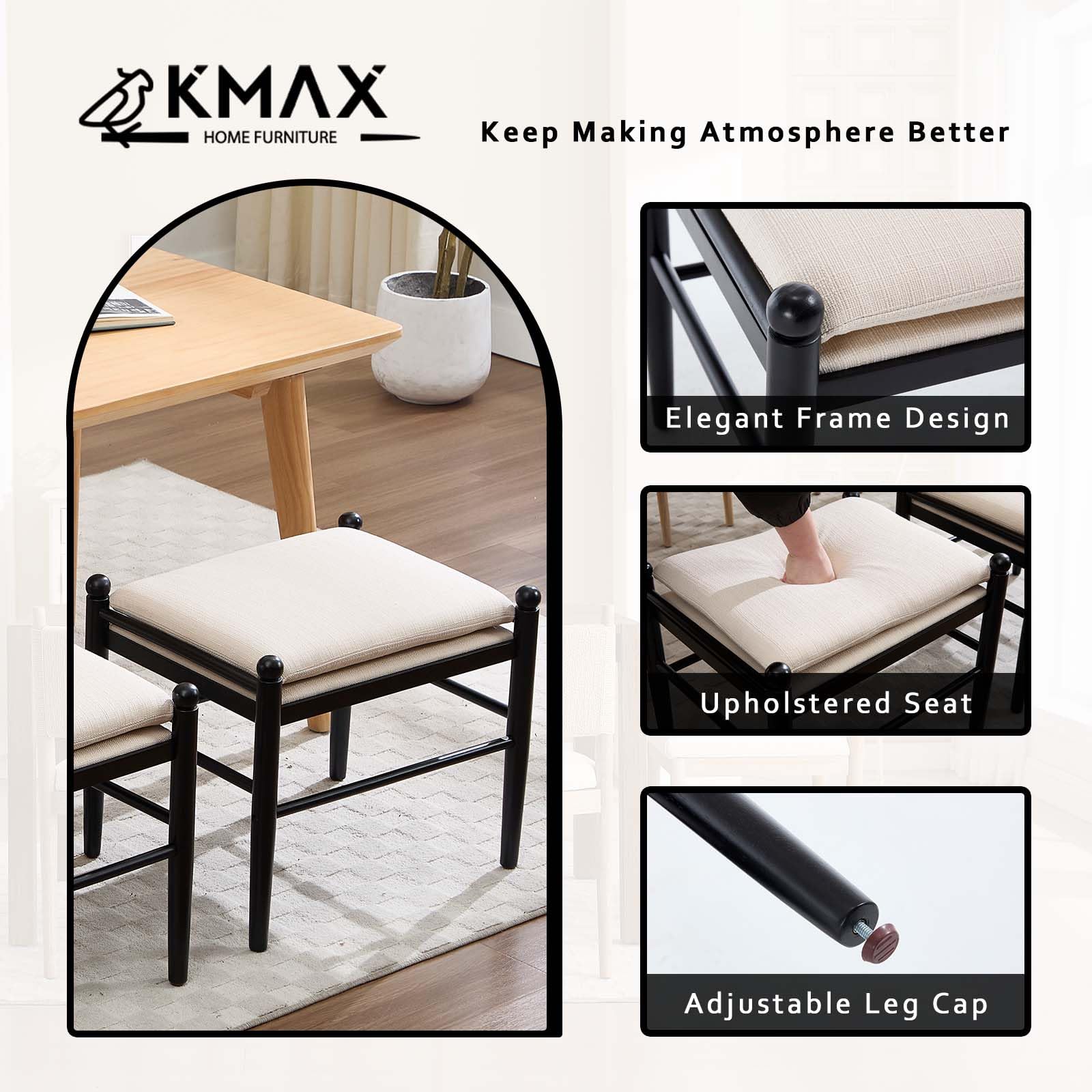 Kmax 19 Inch Backless Ottoman 1 PCS - XX002OT