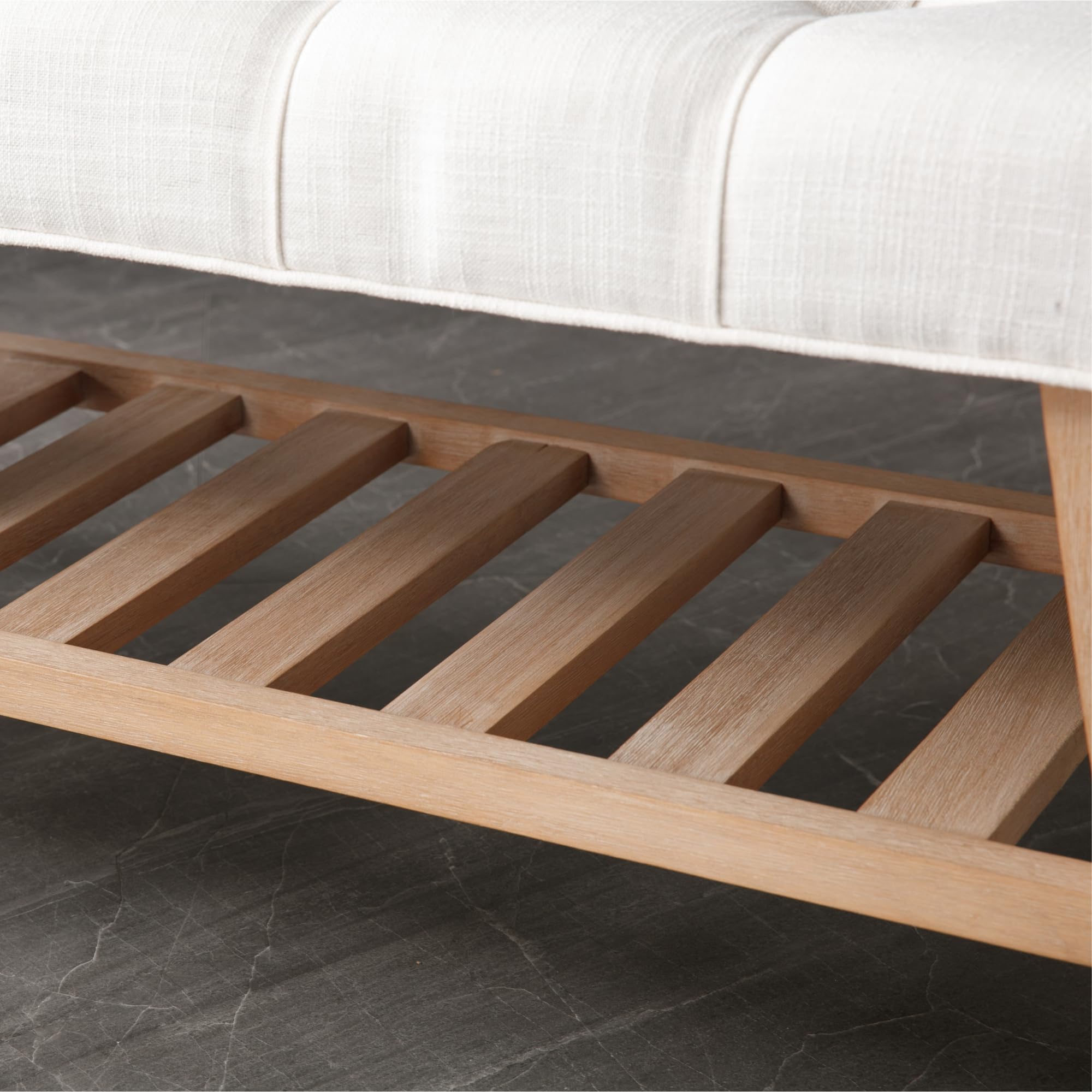 Under-seat slatted shelf