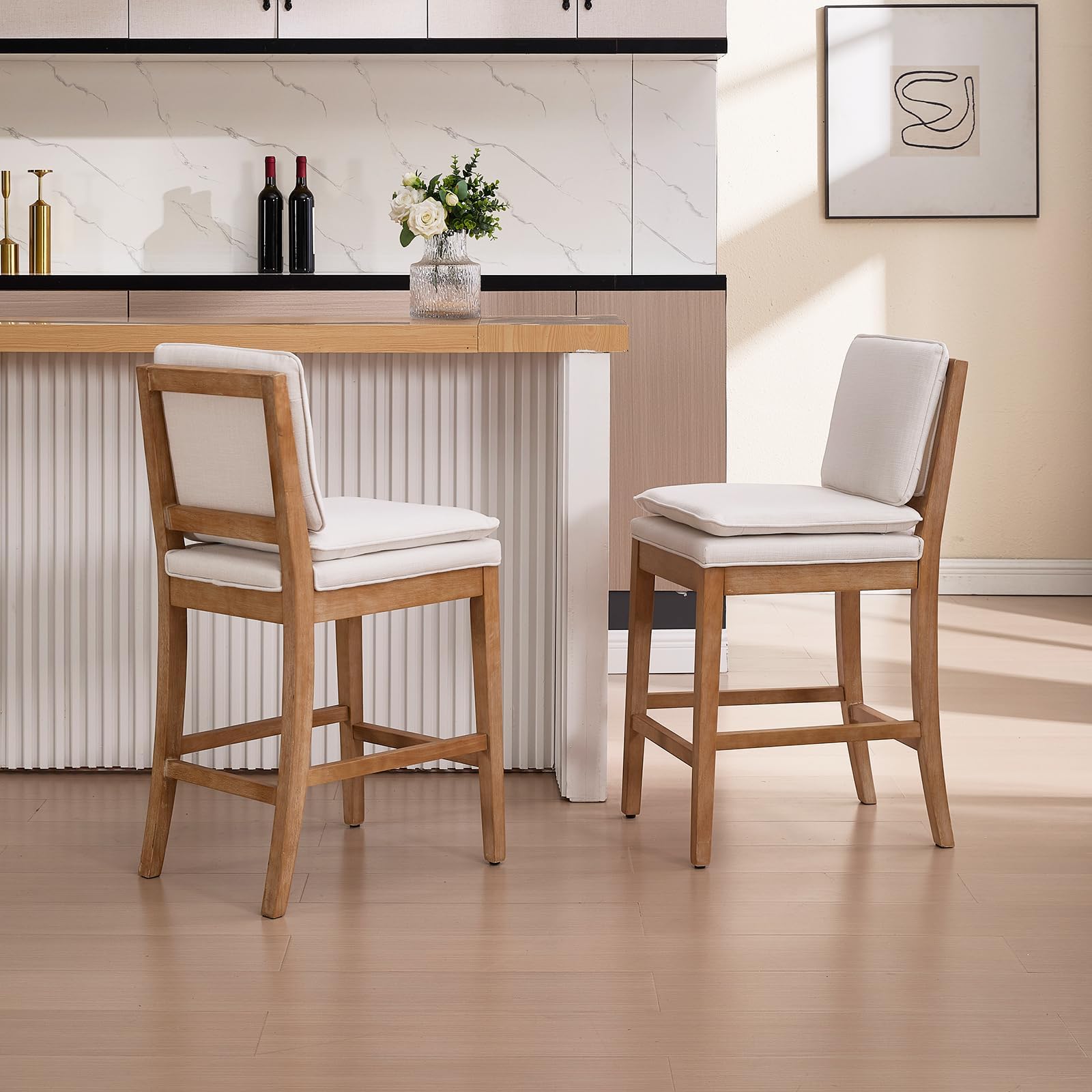 Janoray 26” Removable Double Cushion Counter Height Bar Stools Set of 2 - 5825CS