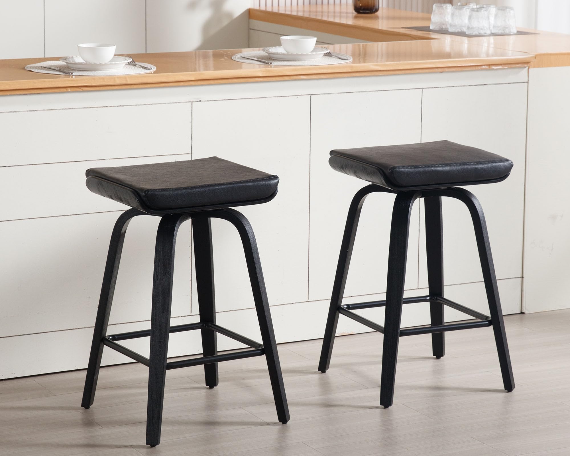 VESCASA 26" Backless Swivel Counter Stools Set of 2 - 1710CS