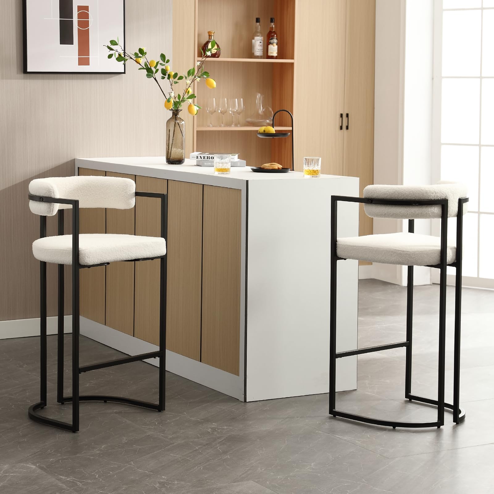 ROCITY 26"H Black Legs Counter Stools Set of 2 - X323CS