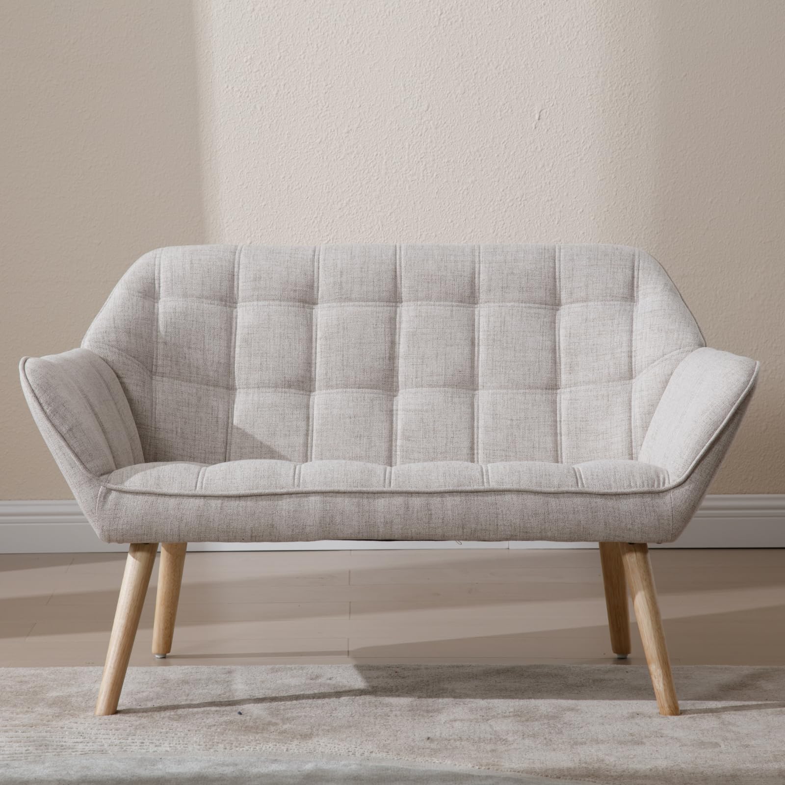 ROCITY 48" Modern Velvet Small Loveseat Sofa - 8904AC
