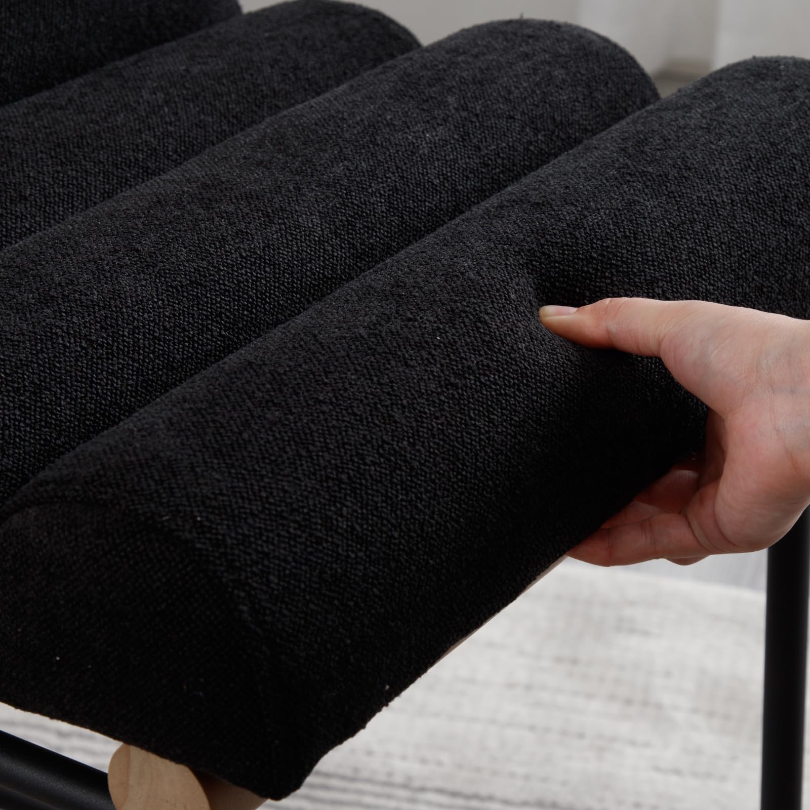 Close-up of black upholstery