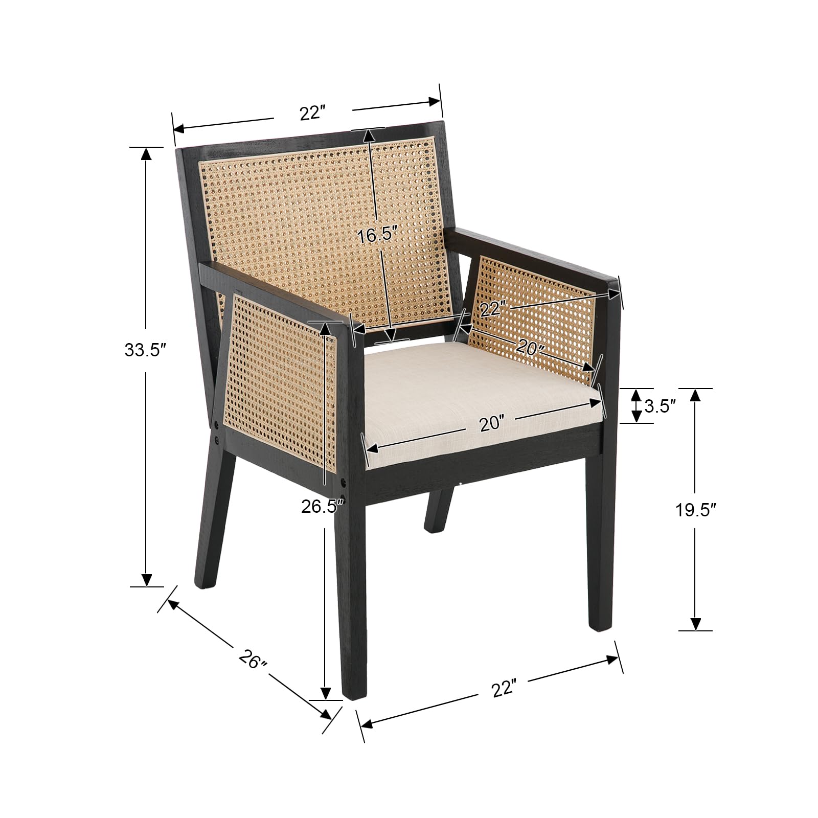Another chair dimensions diagram