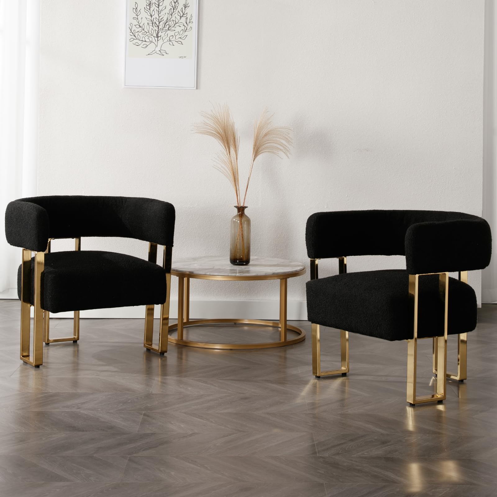 ZH4YOU Accent Chairs with Gold Metal Legs 1 PCS - 72005AC