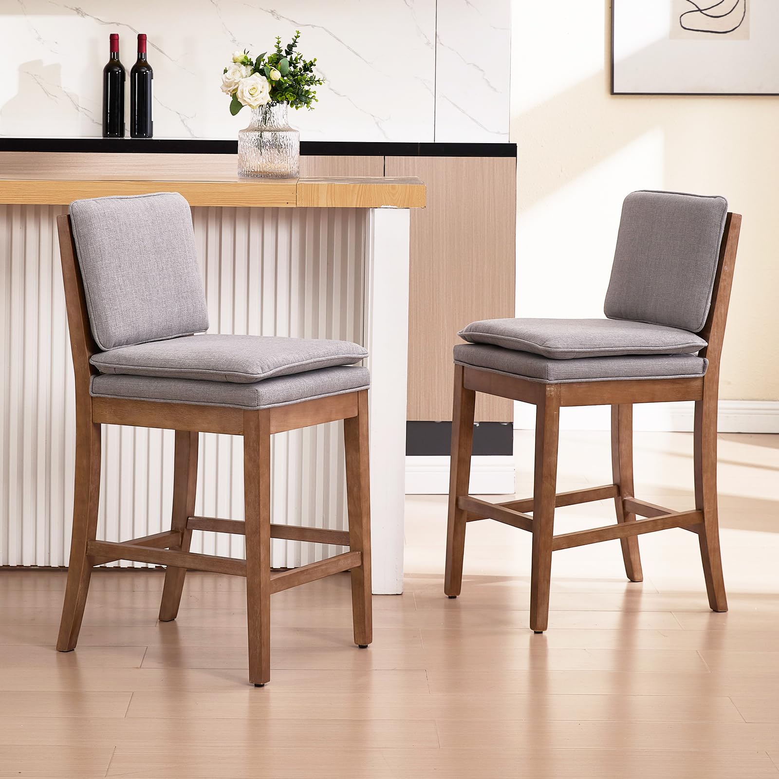 Janoray 26” Removable Double Cushion Counter Height Bar Stools Set of 2 - 5825CS