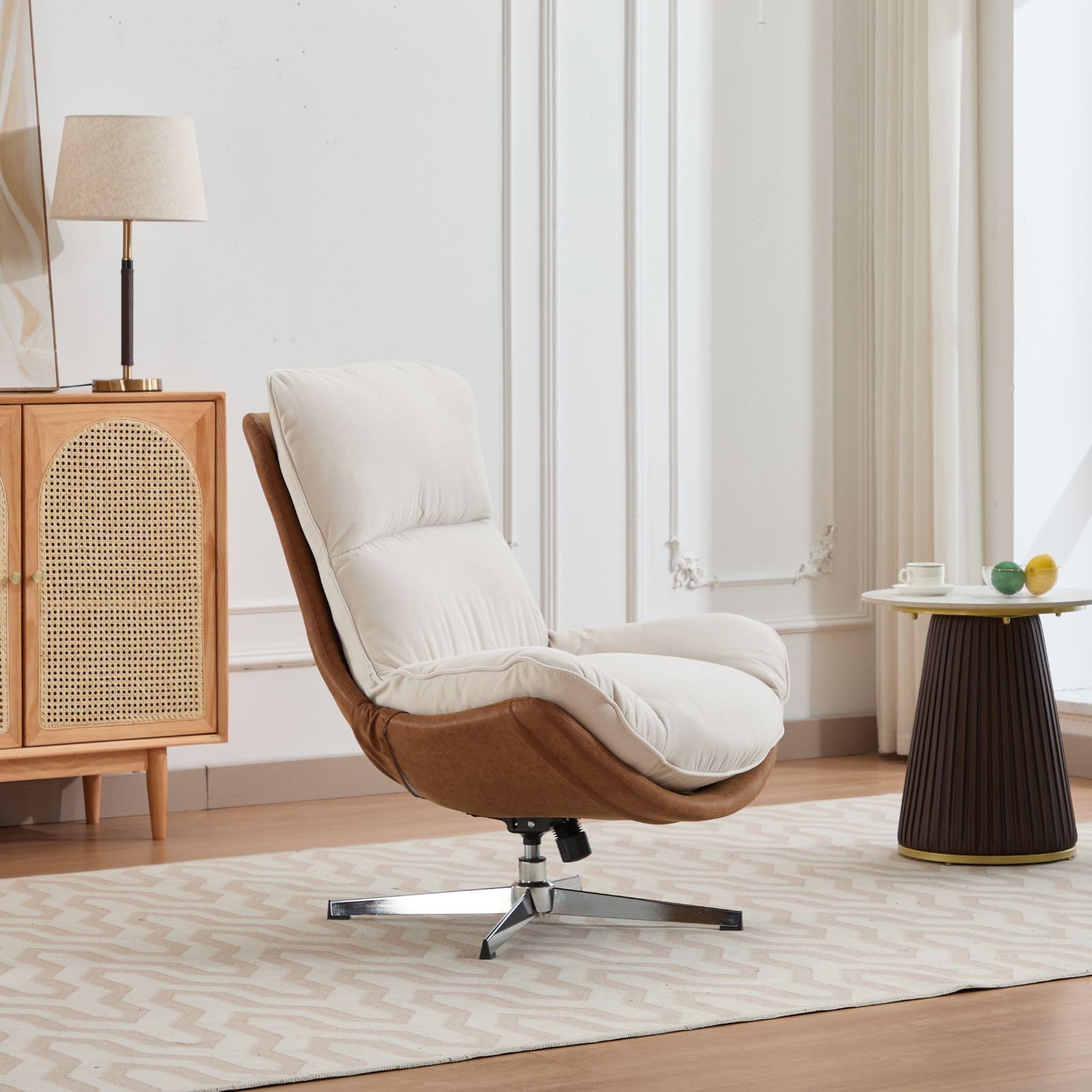 Modern 360 Swivel Linen Lounge Accent Chair 1 PCS - 18118AC