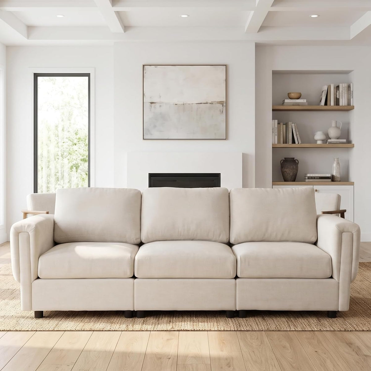 88" Modern Chenille 3-Seater Modular Sofa