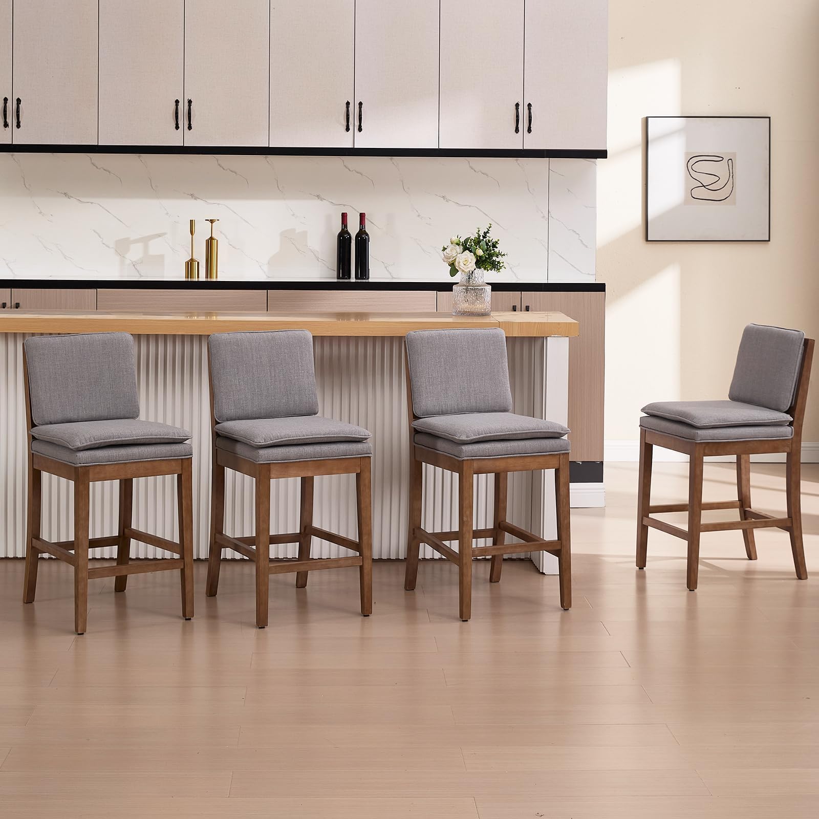 Janoray 26” Removable Double Cushion Counter Height Bar Stools Set of 2 - 5825CS
