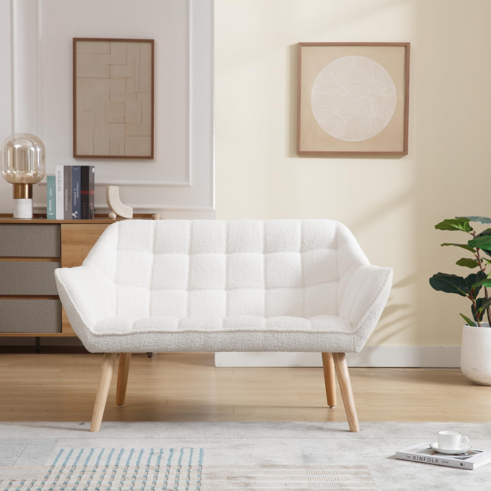 ROCITY 48" Modern Velvet Small Loveseat Sofa - 8904AC