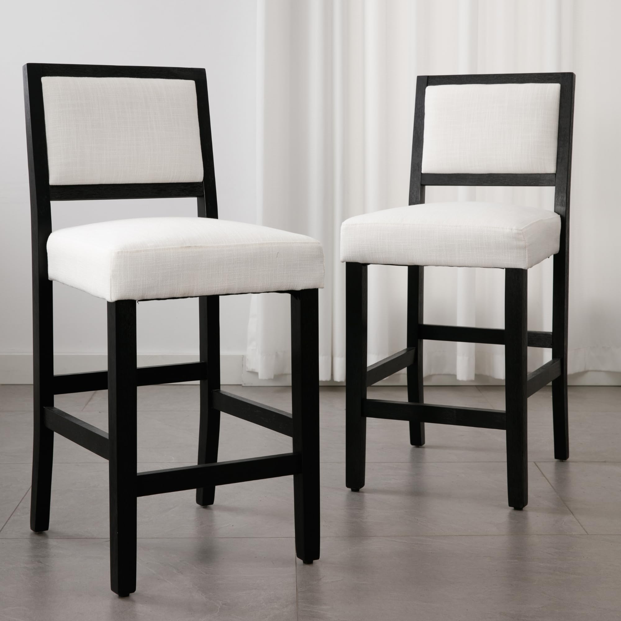 Janoray Farmhouse Upholstered Counter Stools Set of 2 - 57472CS