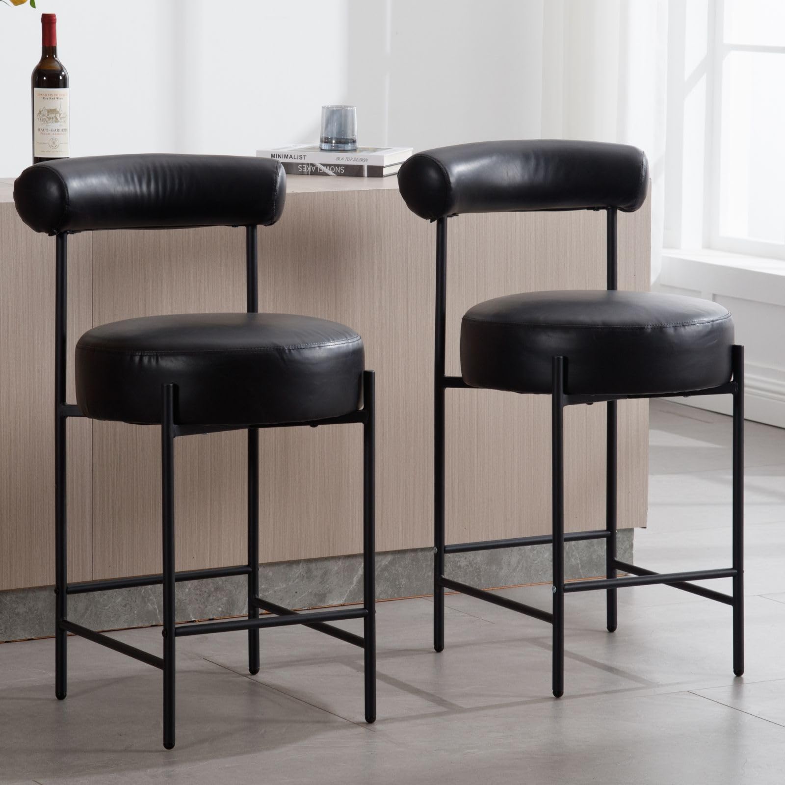 ROCITY 26"H Barrel Counter Stools Set of 2 - 11002CS