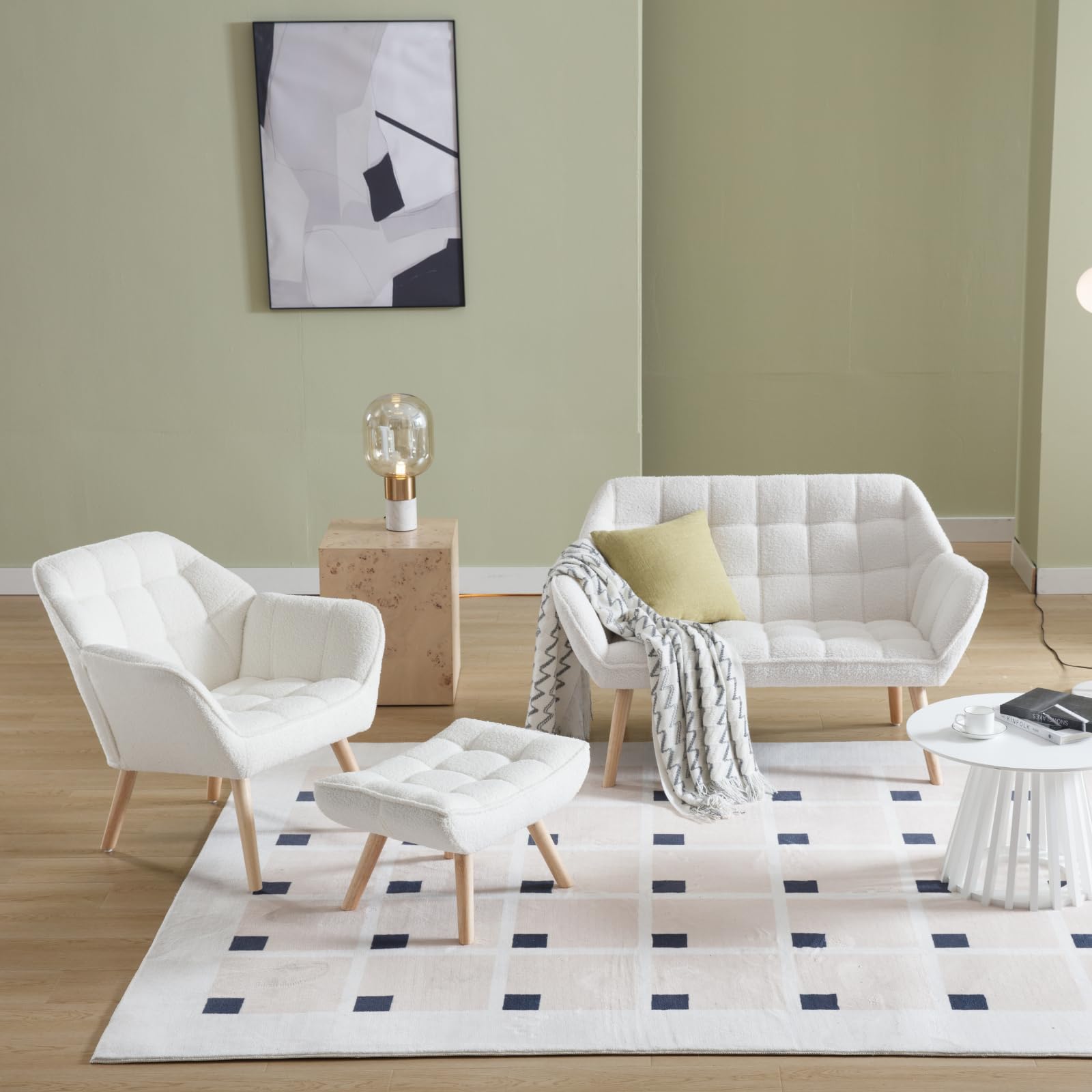 ROCITY 48" Modern Velvet Small Loveseat Sofa - 8904AC