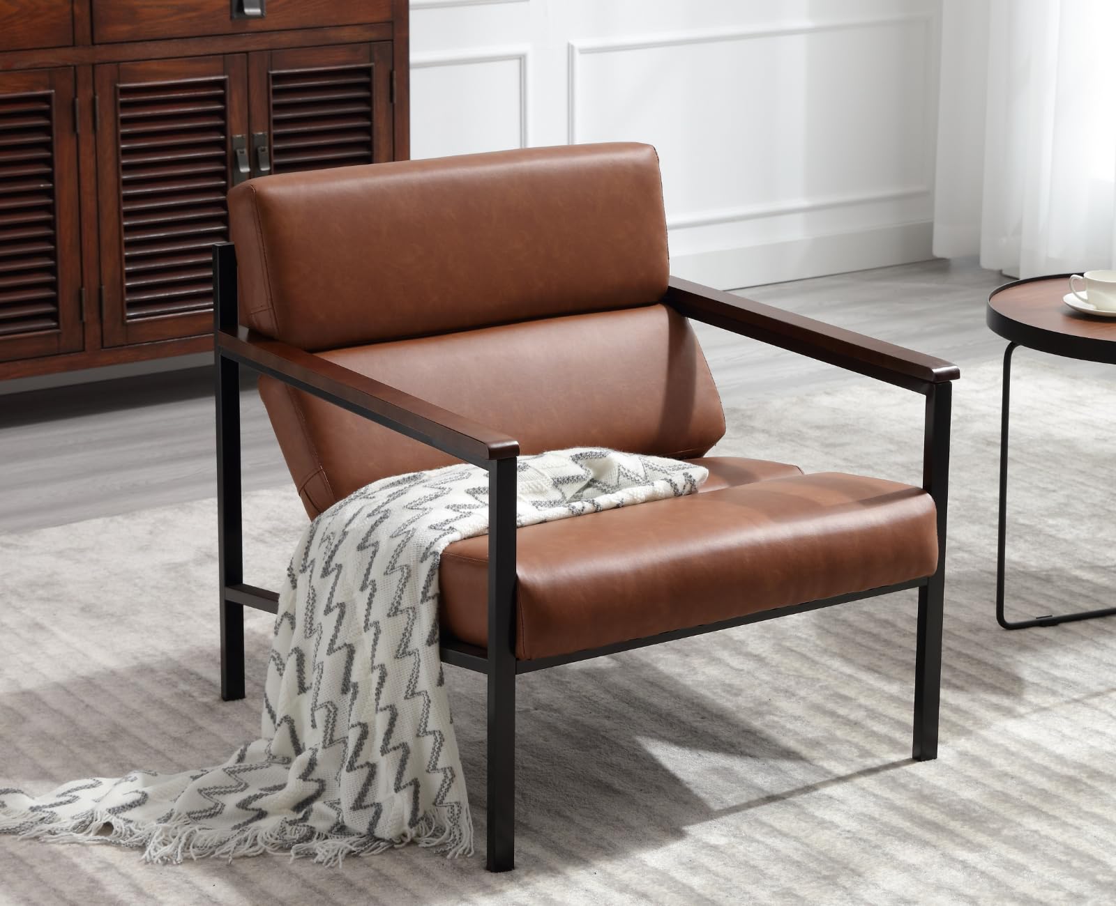 EALSON Modern Metal Frame Accent Chair Comfy Armchair 1 Piece - X380