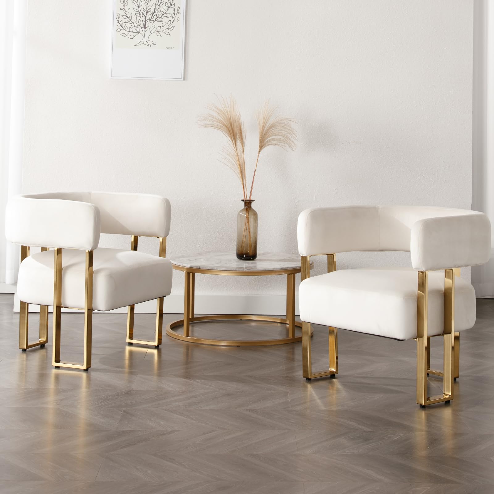 ZH4YOU Accent Chairs with Gold Metal Legs 1 PCS - 72005AC