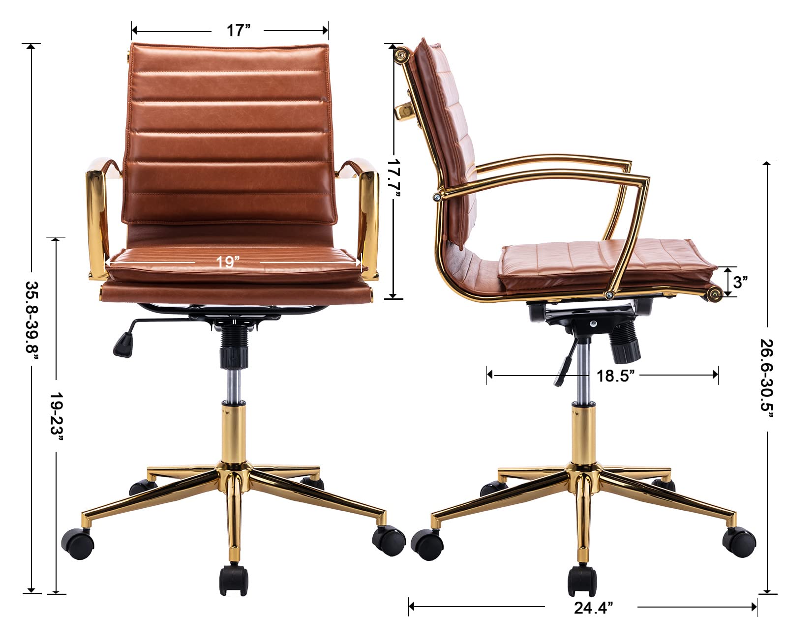 EALSON Modern Leather Office Chair with Wheels 1 PCS - X416OC