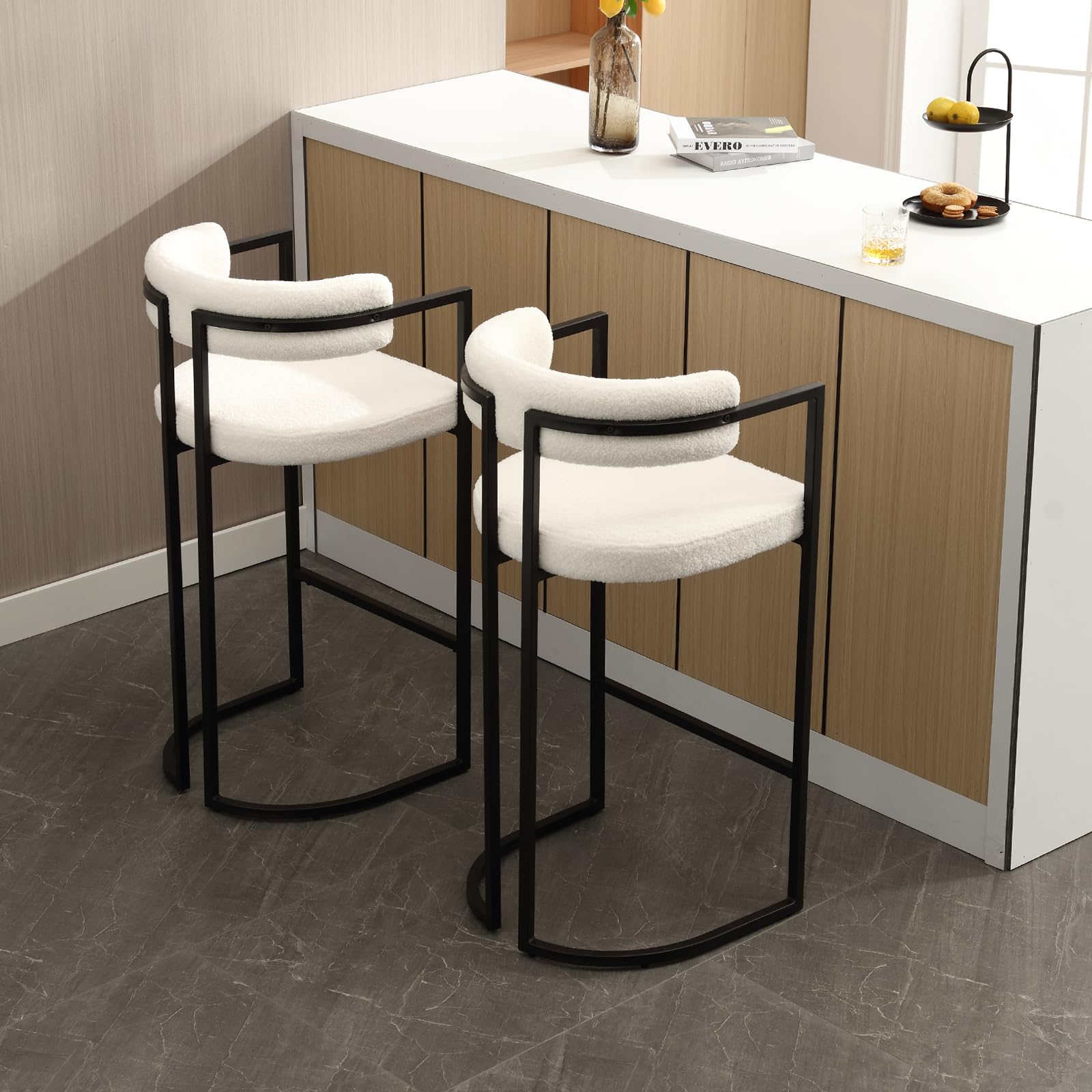 ROCITY 26"H Black Legs Counter Stools Set of 2 - X323CS