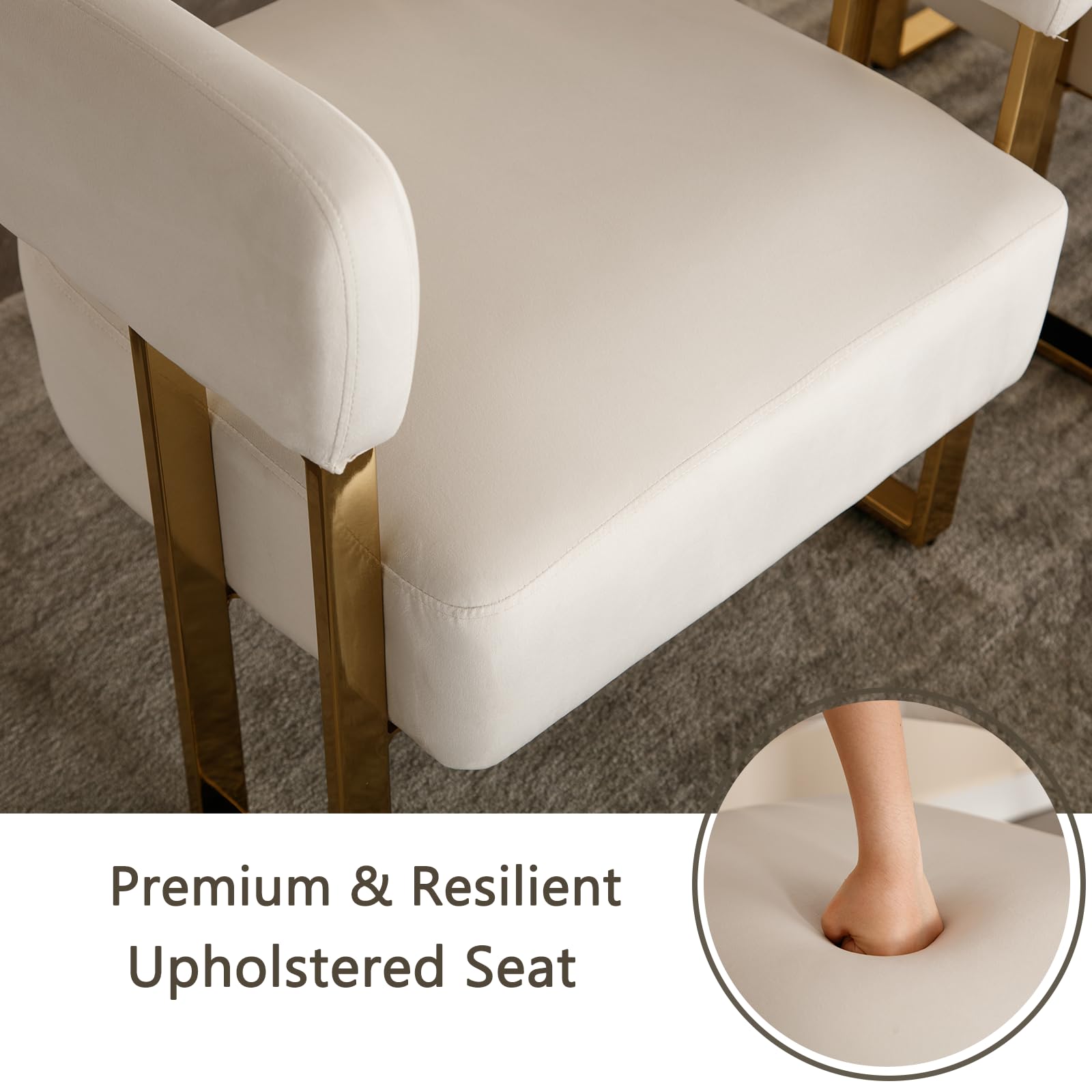 ZH4YOU Accent Chairs with Gold Metal Legs 1 PCS - 72005AC
