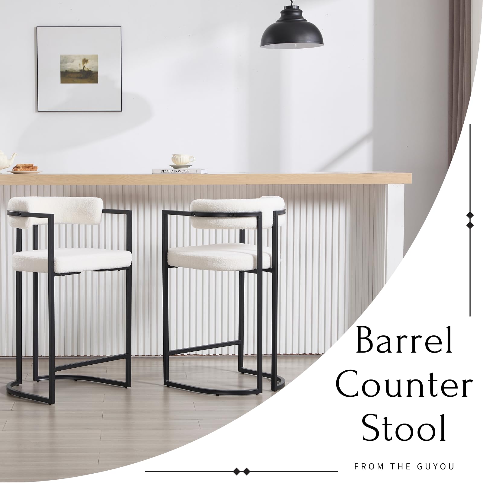 ROCITY 26"H Black Legs Counter Stools Set of 2 - X323CS