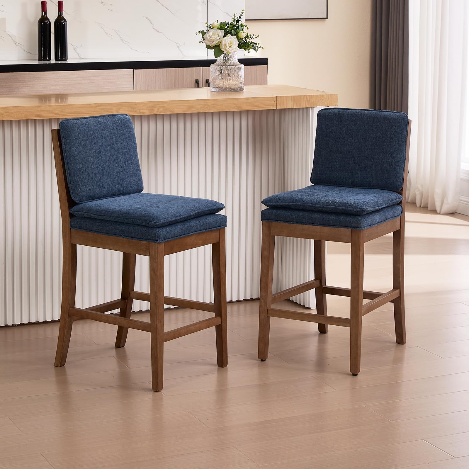 Janoray 26” Removable Double Cushion Counter Height Bar Stools Set of 2 - 5825CS