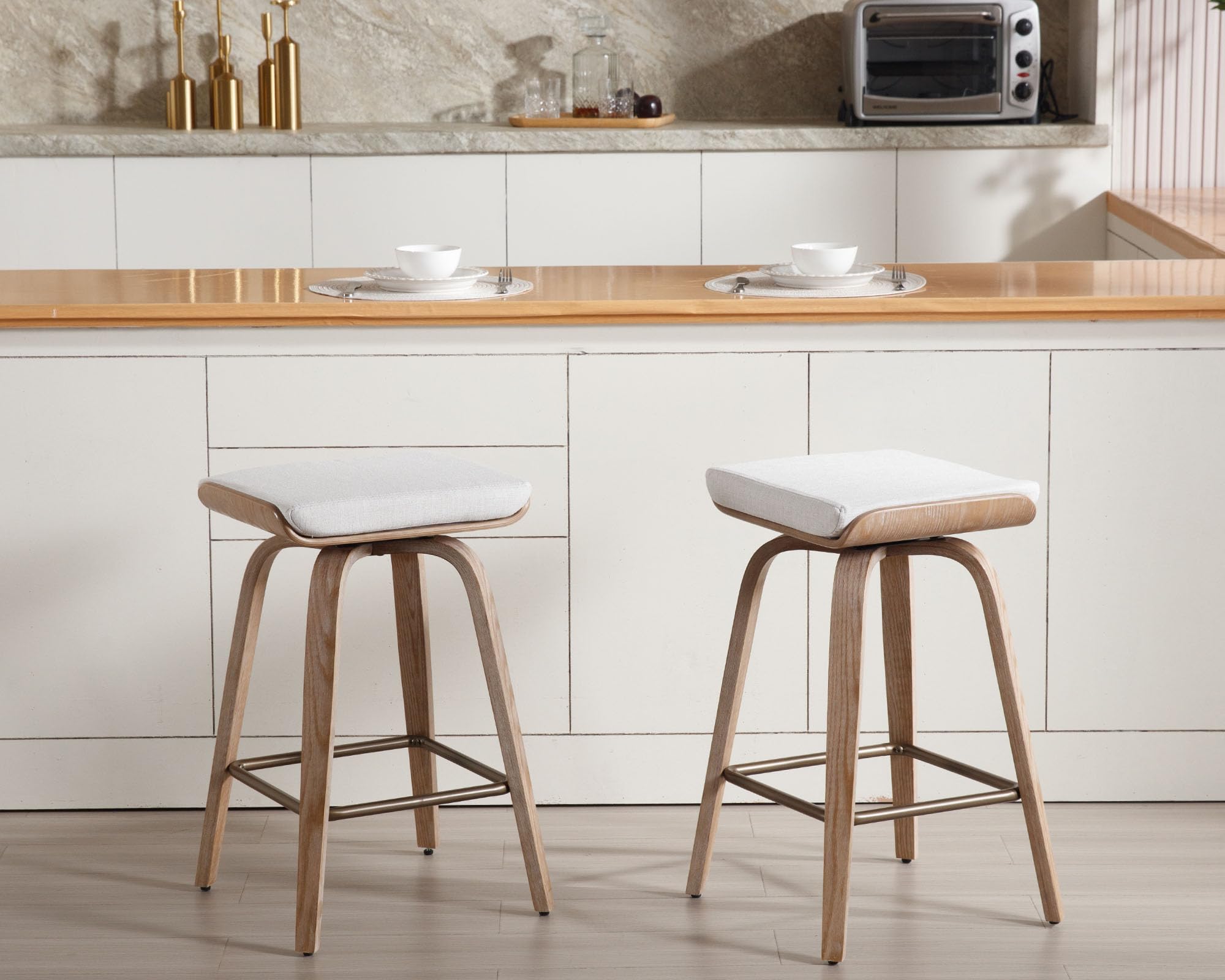 VESCASA 26" Backless Swivel Counter Stools Set of 2 - 1710CS